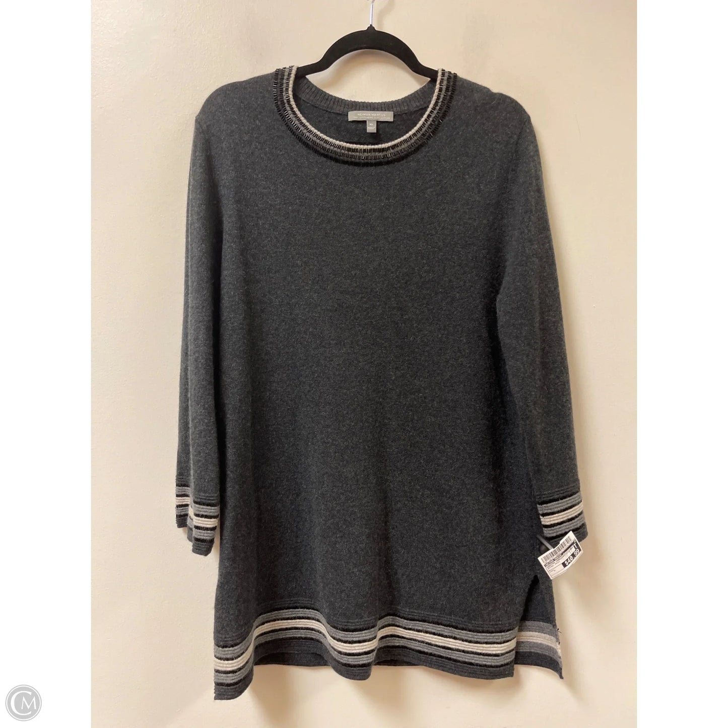 Sweater Cardigan Designer By Neiman Marcus In Animal Print, Size: L