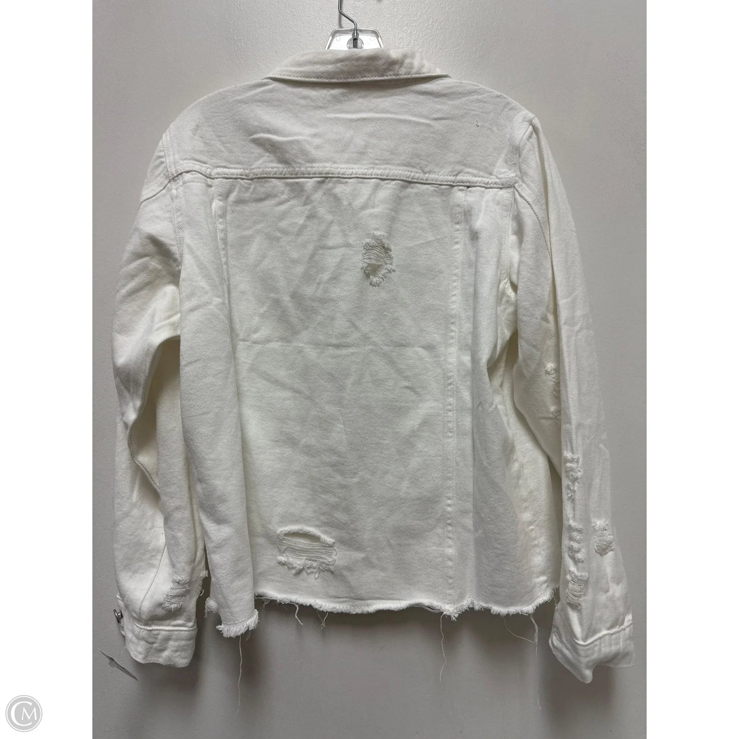 Jacket Denim By Clothes Mentor In White Denim, Size: Xl