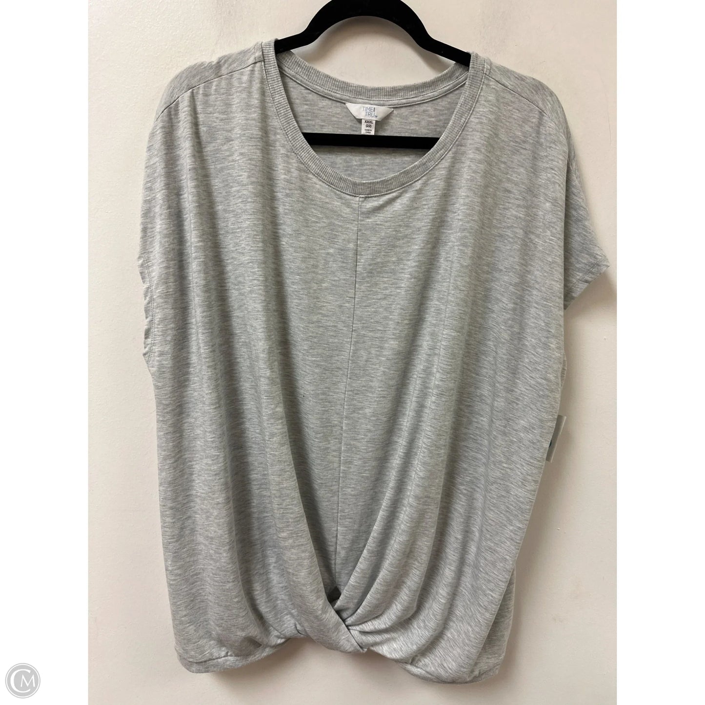 Top Short Sleeve By Time And Tru In Grey, Size: 2x