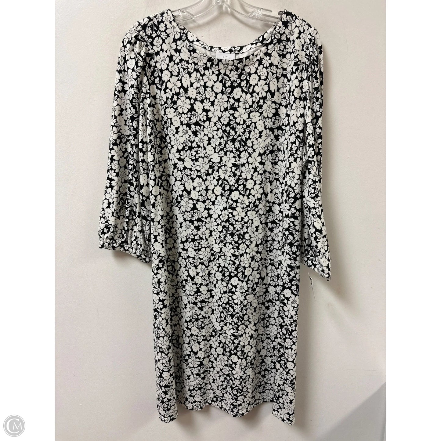 Dress Casual Midi By J. Jill In Black & White, Size: L