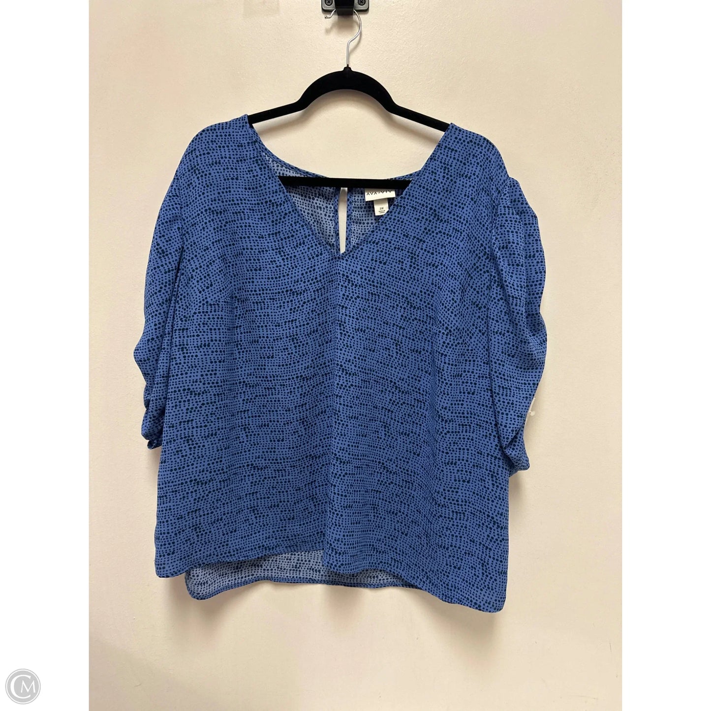 Top Short Sleeve By Ava & Viv In Blue, Size: 2x