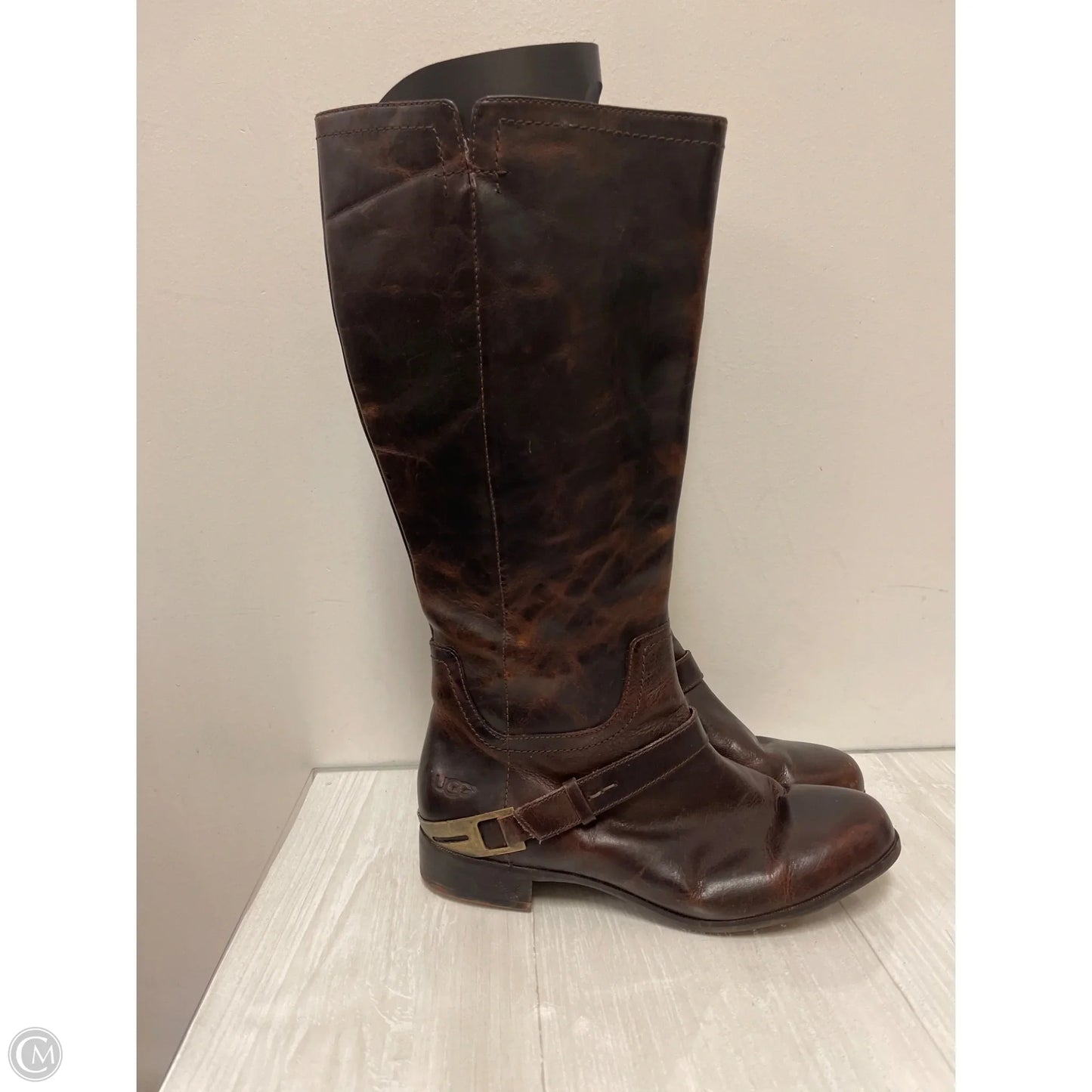 Boots Designer By Ugg In Brown, Size: 10