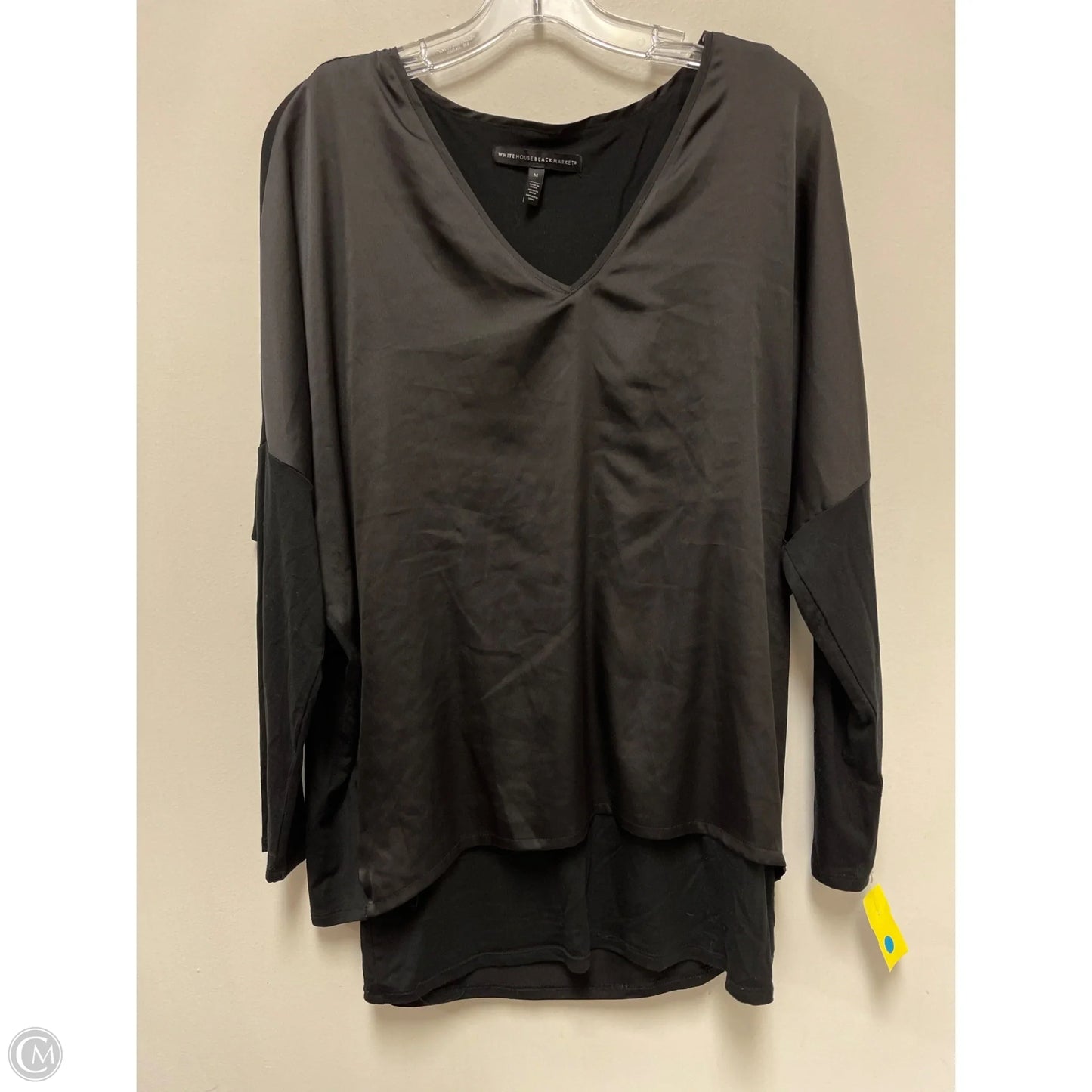 Top Long Sleeve By White House Black Market In Black, Size: M