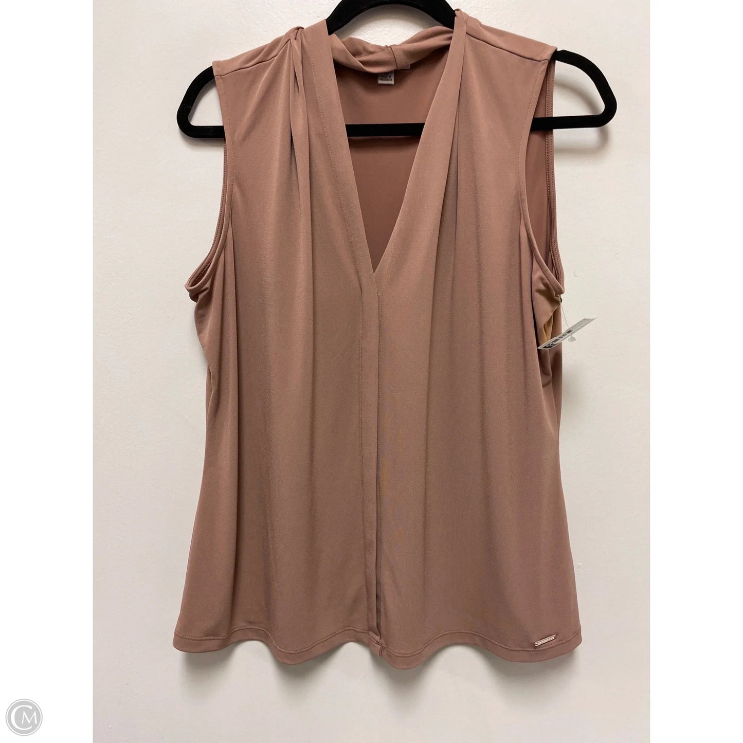 Top Sleeveless By Calvin Klein In Brown, Size: Xl