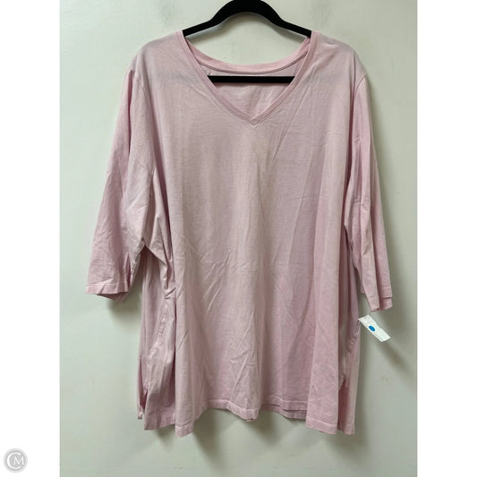 Top Short Sleeve By Woman Within In Pink, Size: 3x