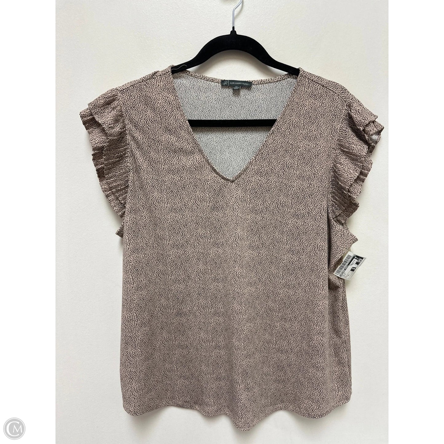 Top Short Sleeve By Adrianna Papell In Cream, Size: Xl
