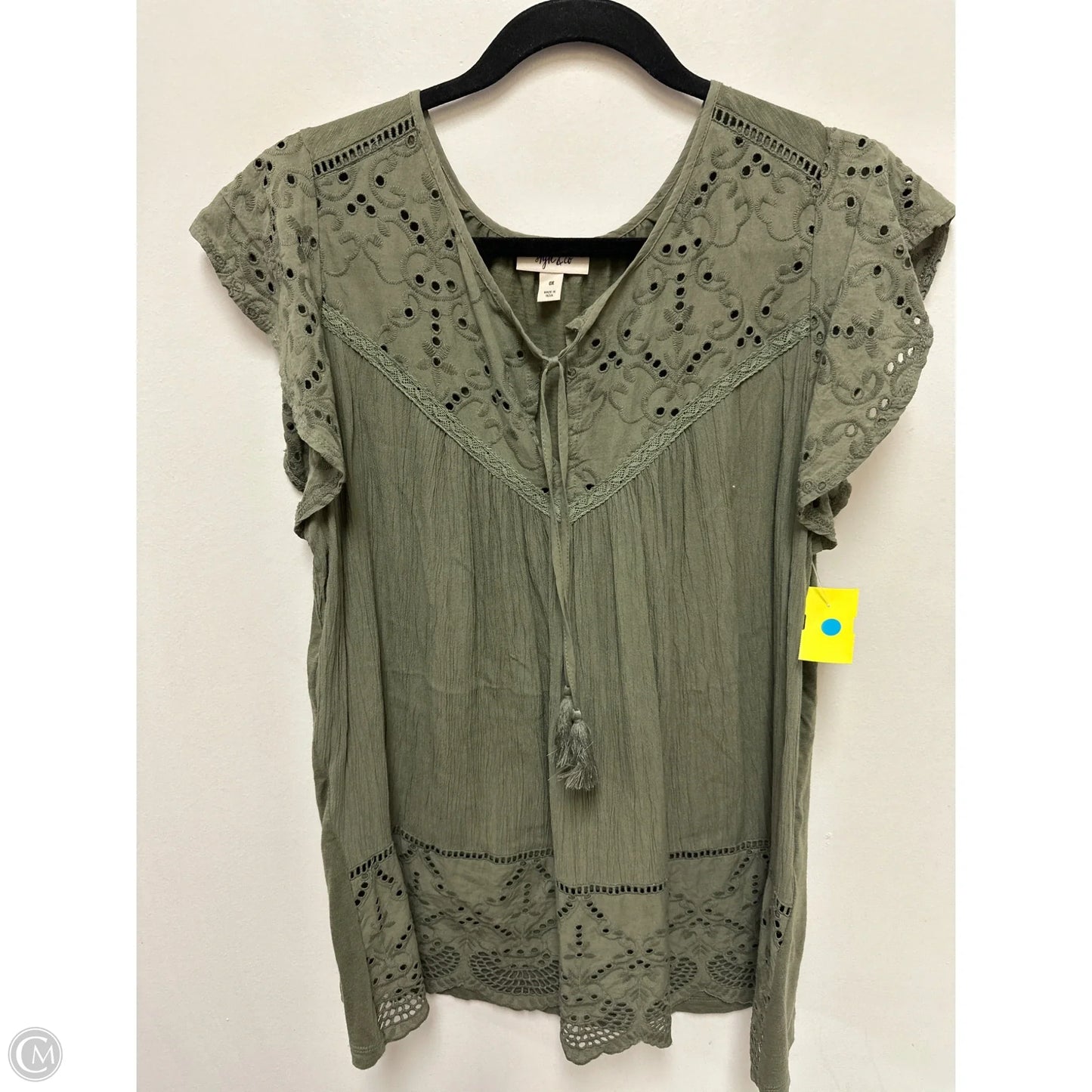 Top Short Sleeve By Style And Company In Green, Size: Xl
