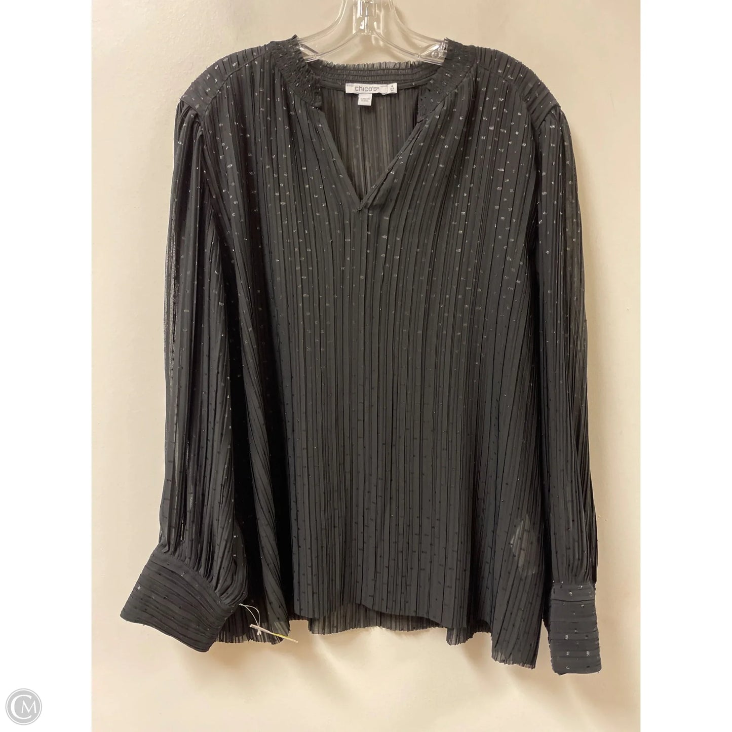 Top Long Sleeve By Chicos In Black, Size: 2x