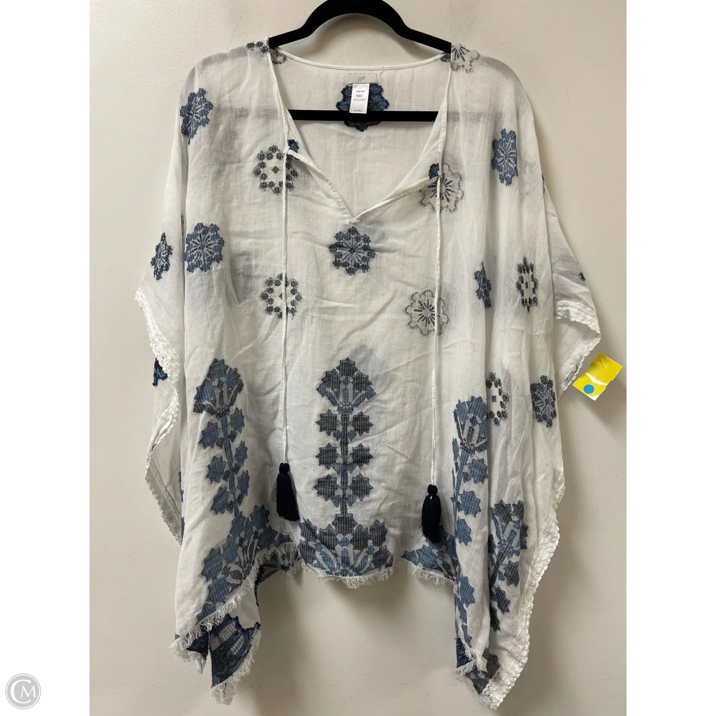 Swimwear Cover-up By J. Jill In Blue & White, Size: Osfm