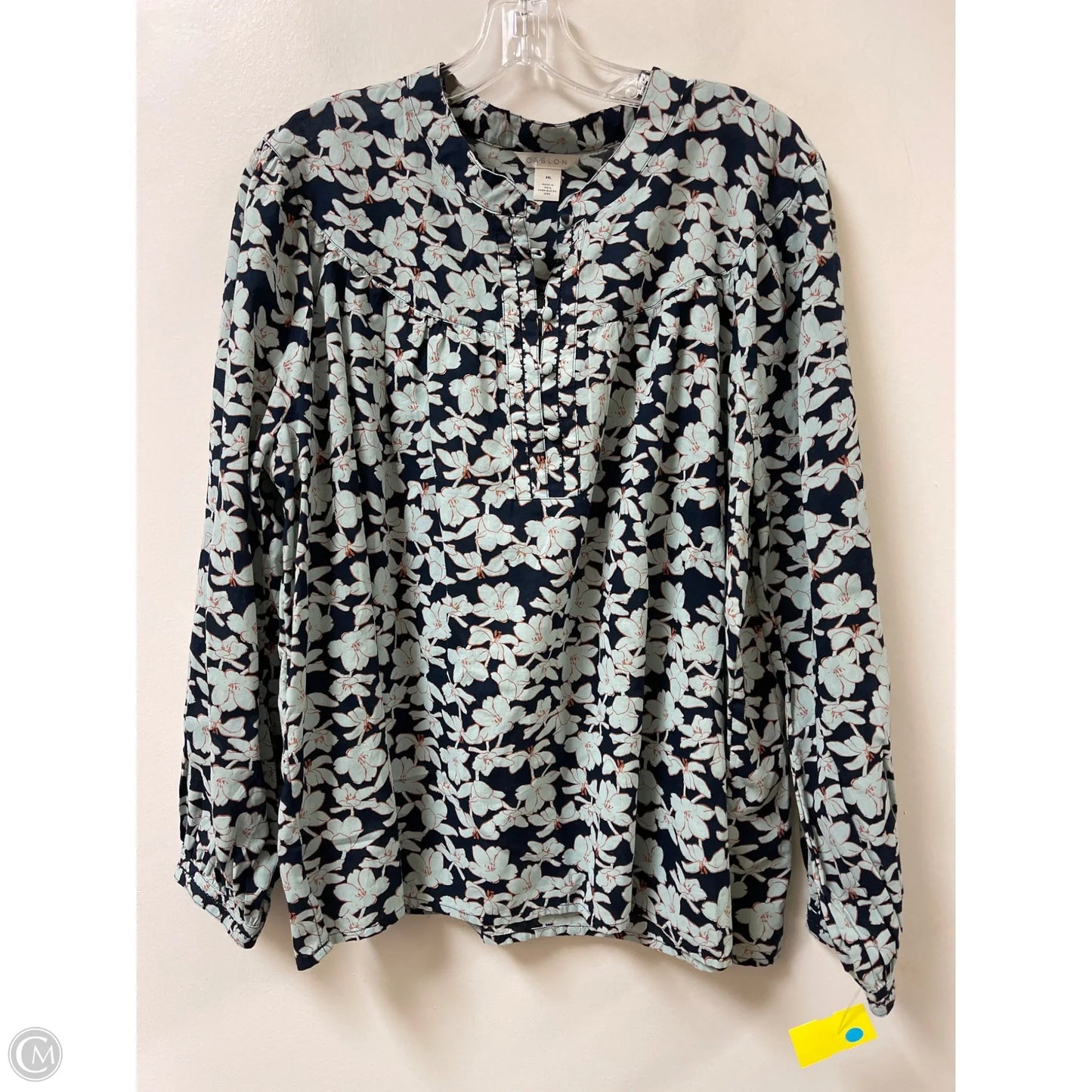Top Long Sleeve By Caslon In Blue, Size: 1x