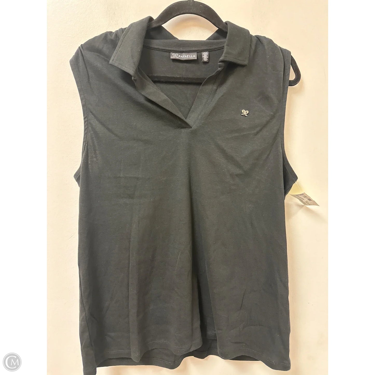 Top Sleeveless By Rafaella In Black, Size: L