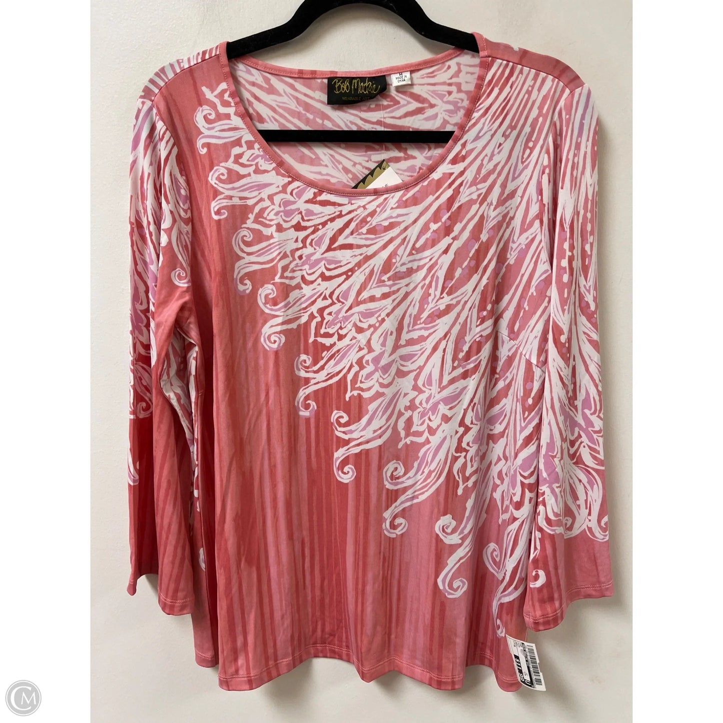 Top Short Sleeve By Bob Mackie Qvc In Pink, Size: M