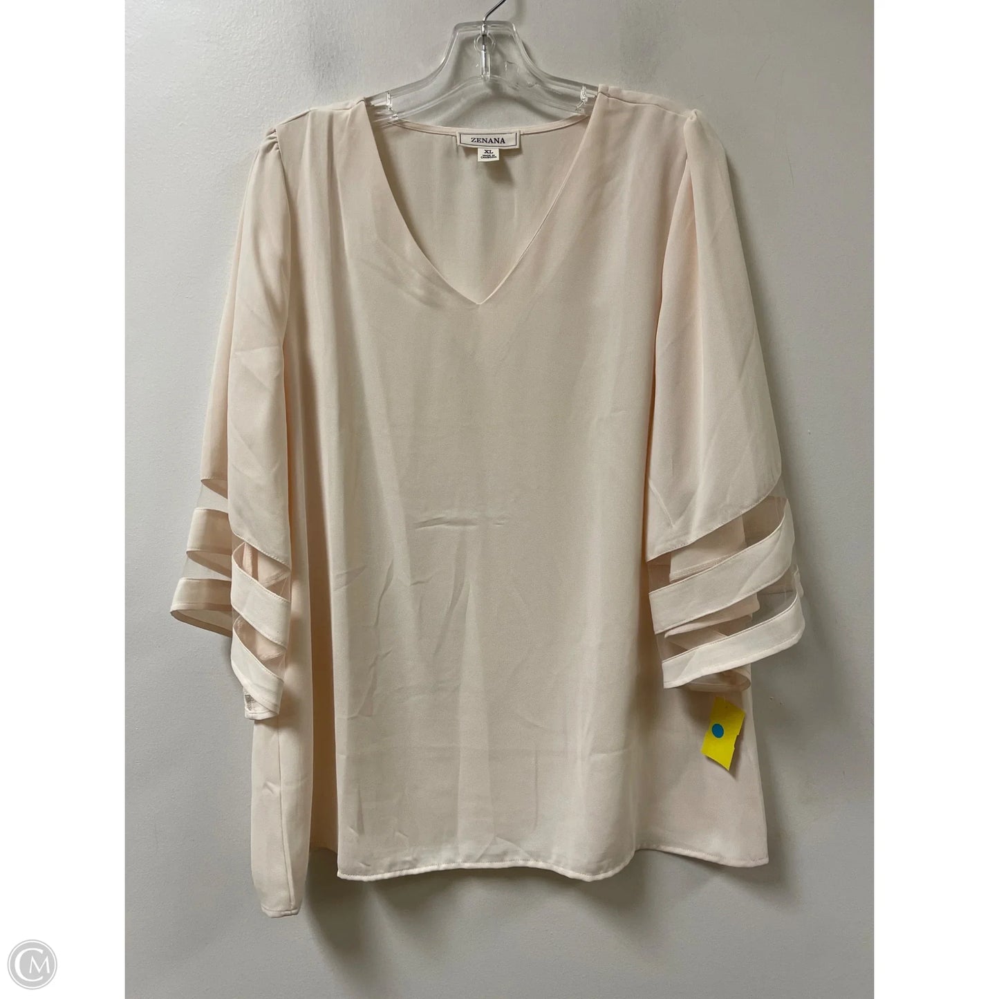 Top Short Sleeve By Zenana Outfitters In Cream, Size: Xl