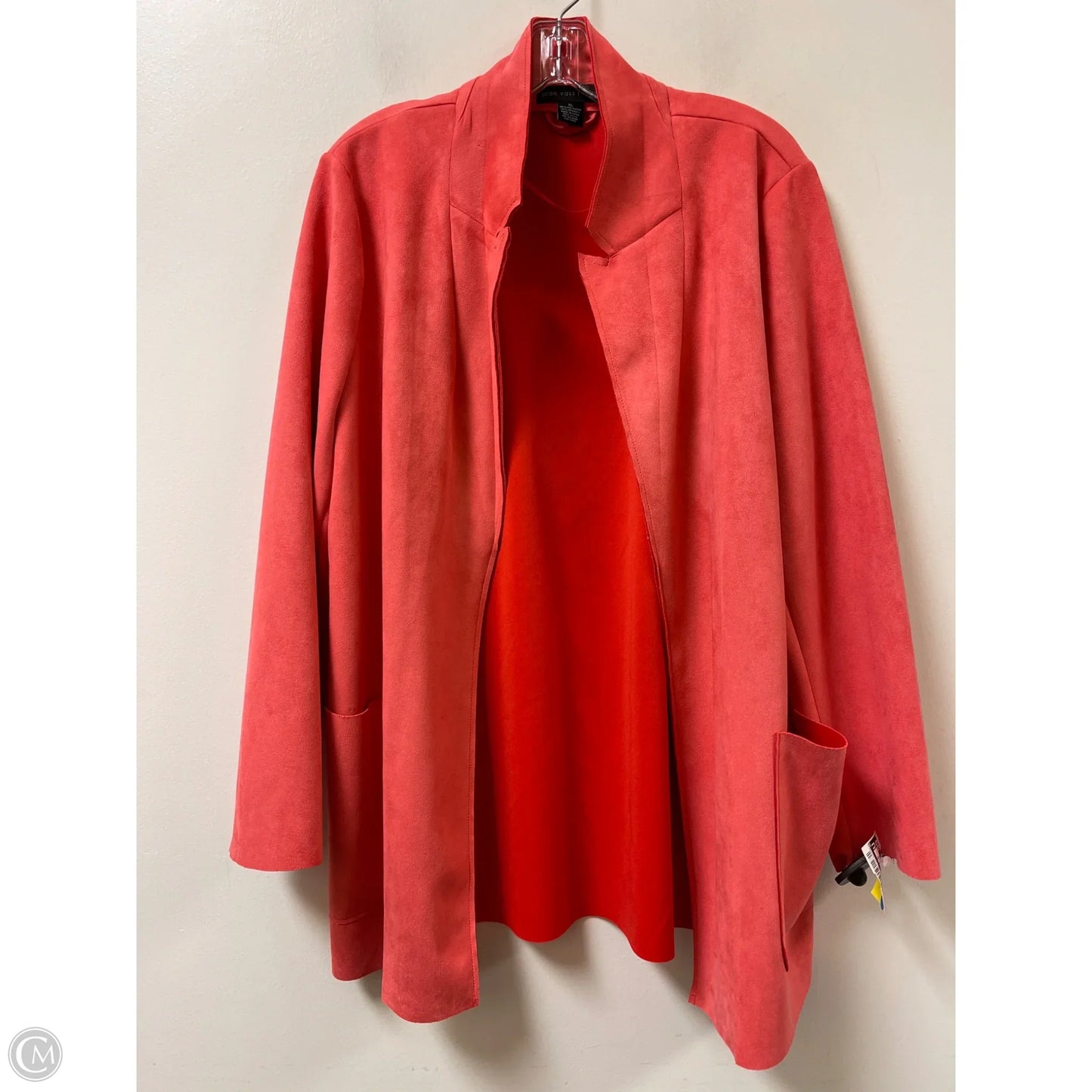 Coat Peacoat By Joan Vass In Pink, Size: Xl