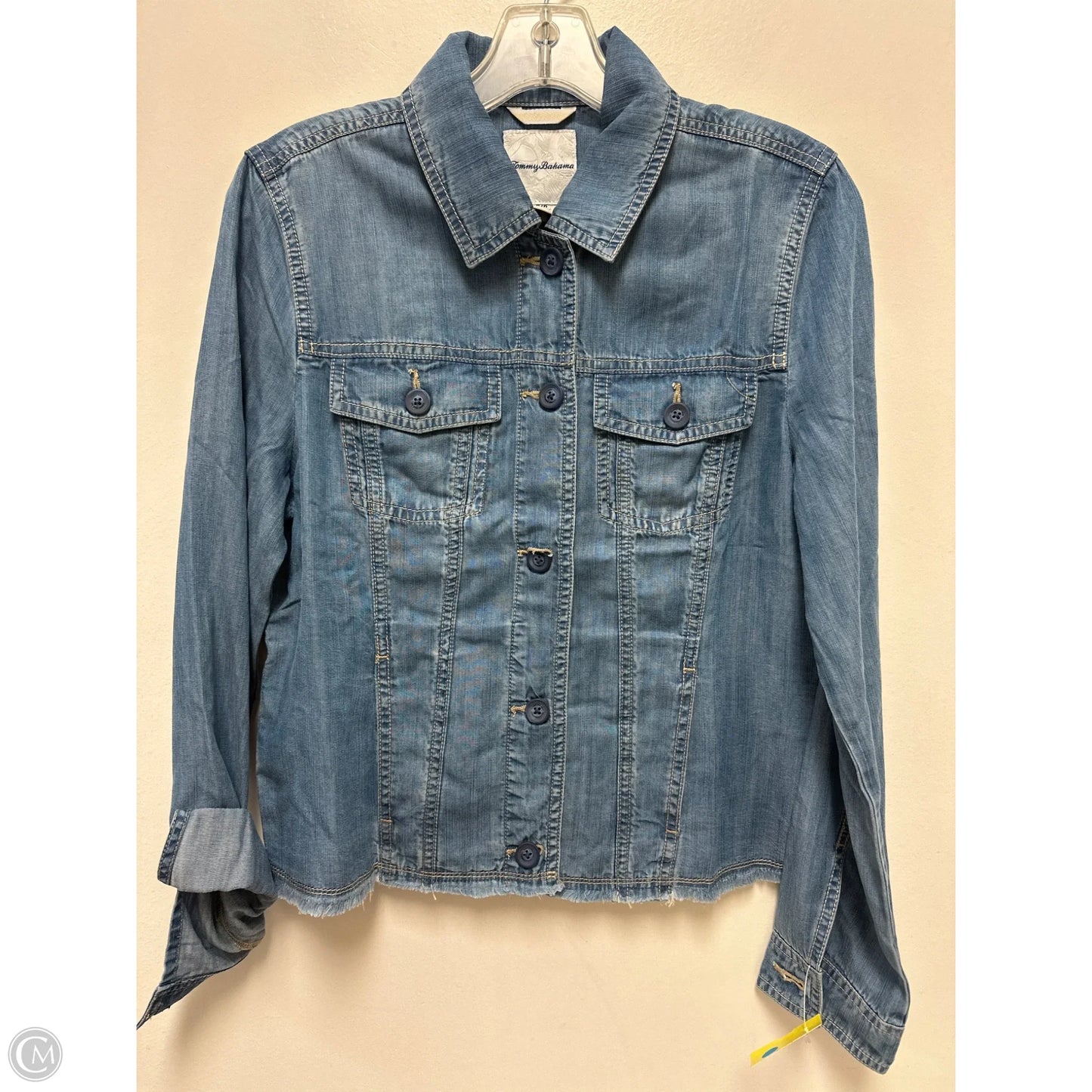 Blouse Long Sleeve By Tommy Bahama In Blue Denim, Size: S