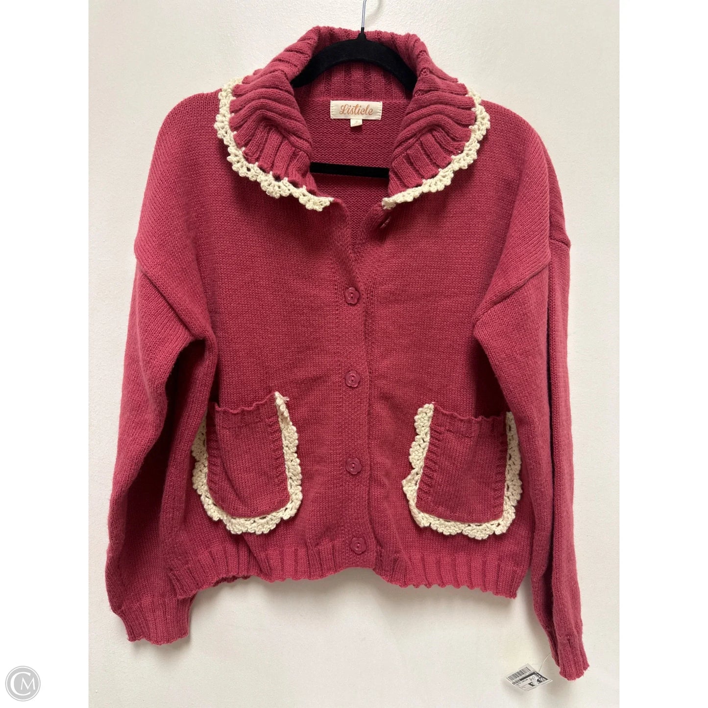 Sweater Cardigan By Listicle In Red, Size: S