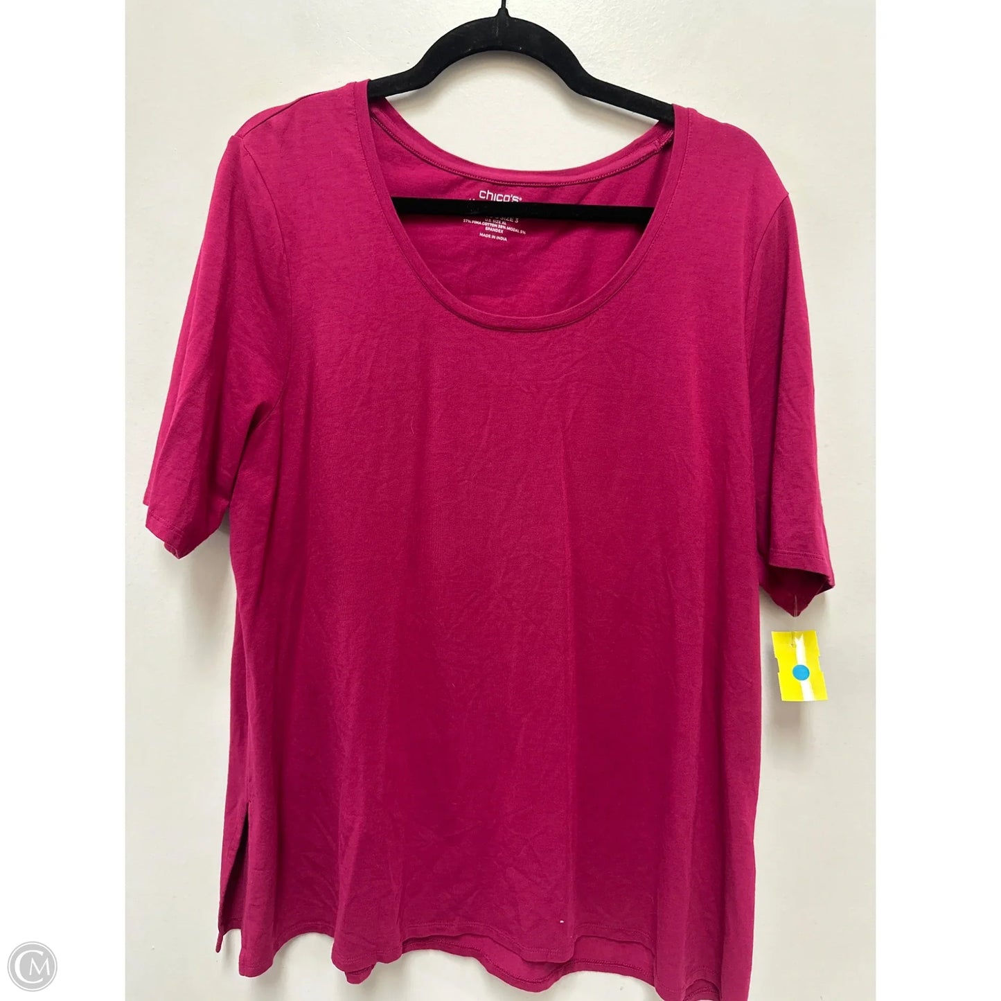 Top Short Sleeve By Chicos In Purple, Size: Xl
