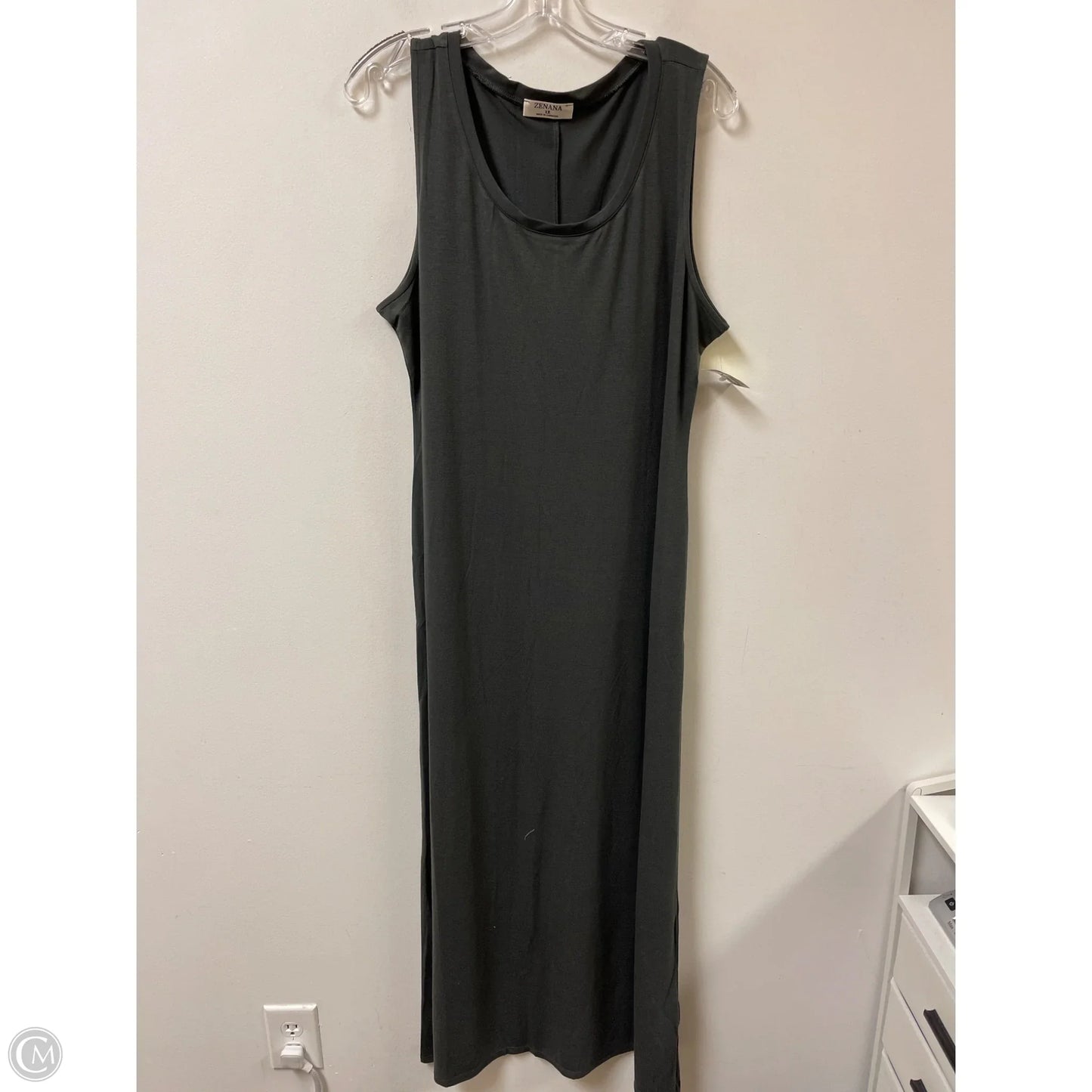 Dress Casual Maxi By Zenana Outfitters In Grey, Size: 1x