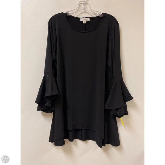 Tunic Long Sleeve By Zenana Outfitters In Black, Size: 1x