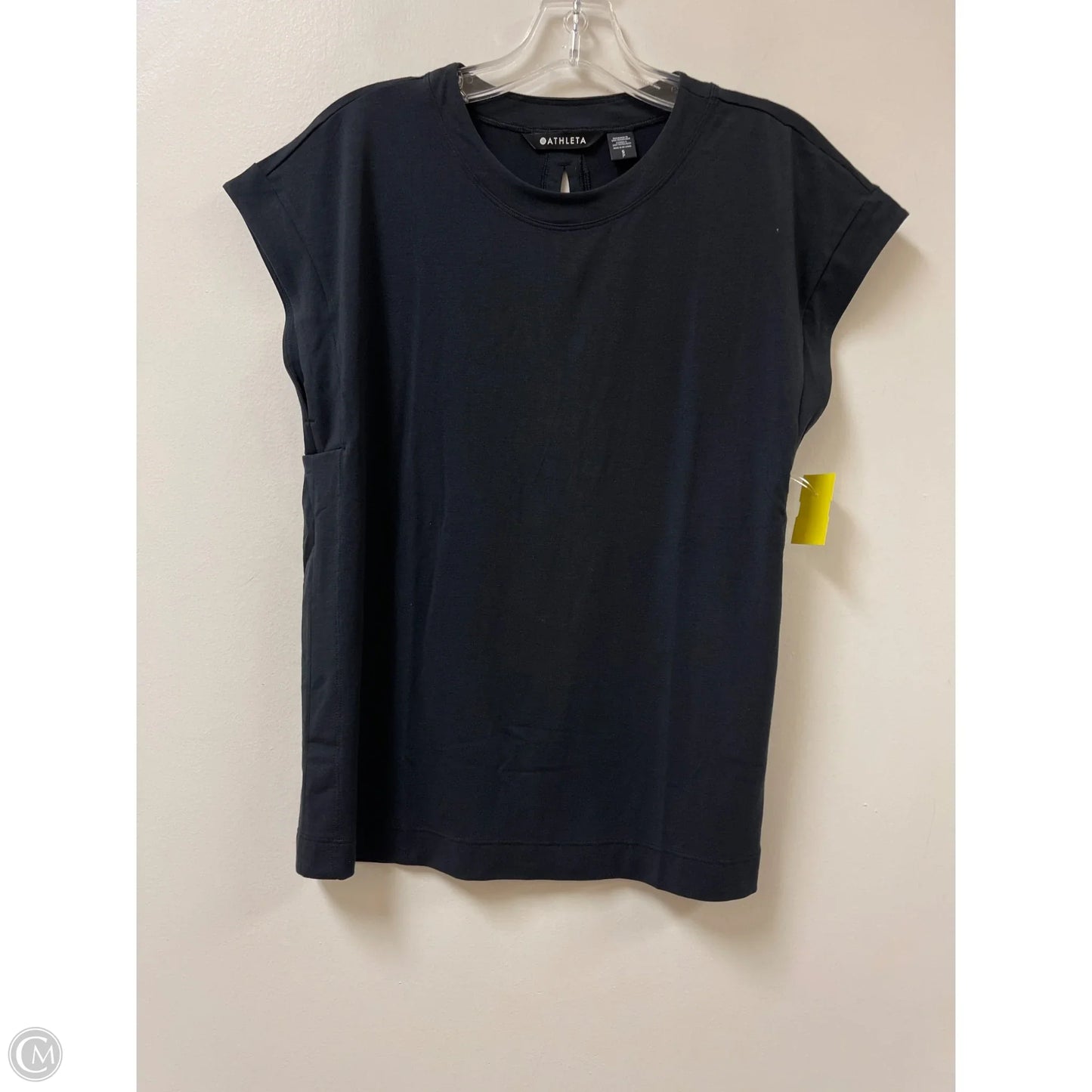 Athletic Top Short Sleeve By Athleta In Black, Size: S