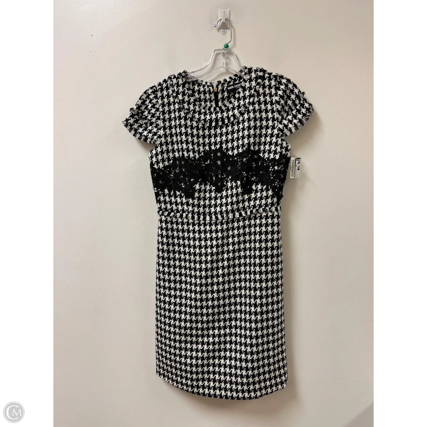 Dress Designer By Karl Lagerfeld In Black & Cream, Size: S