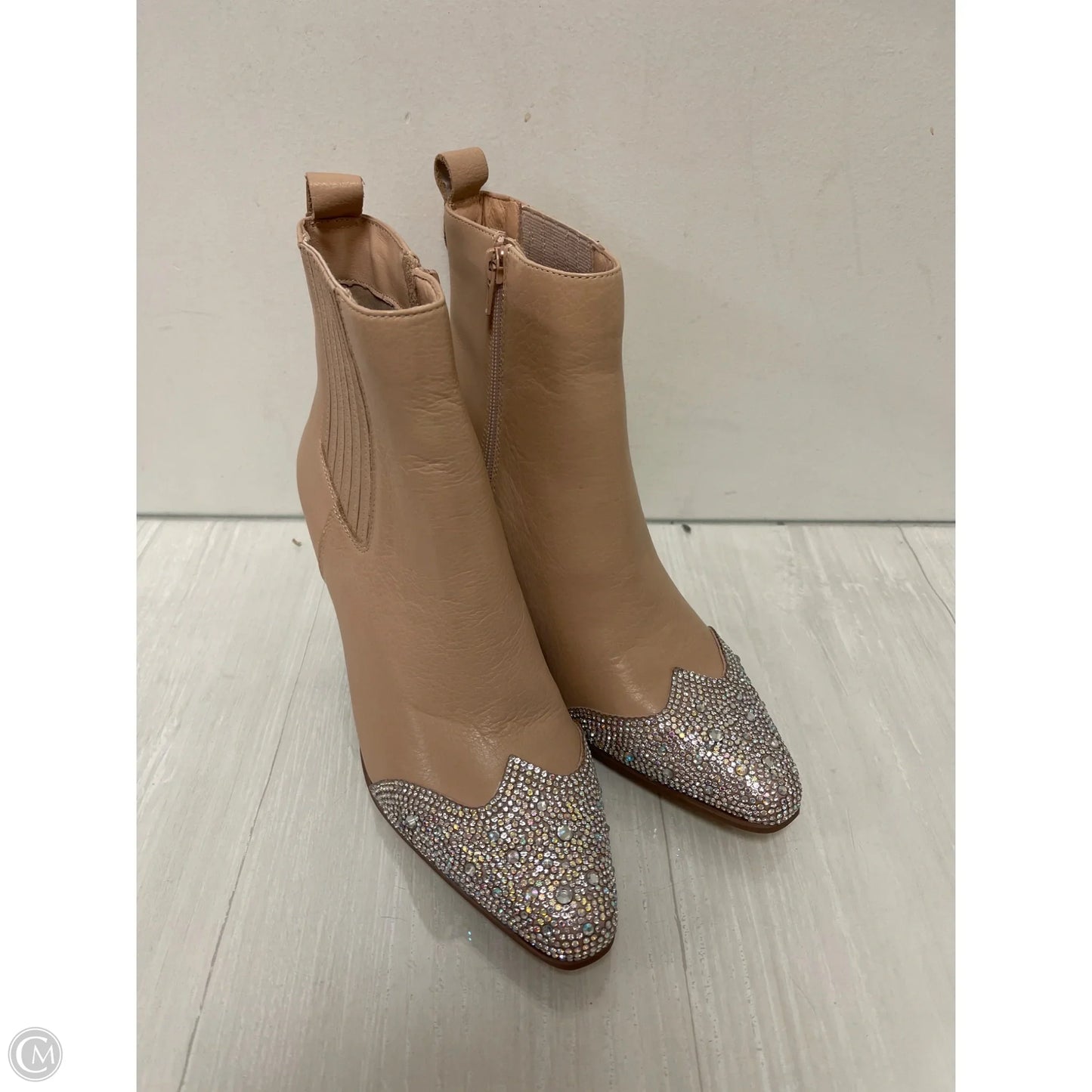 Boots Ankle Heels By Clothes Mentor In Pink, Size: 8.5