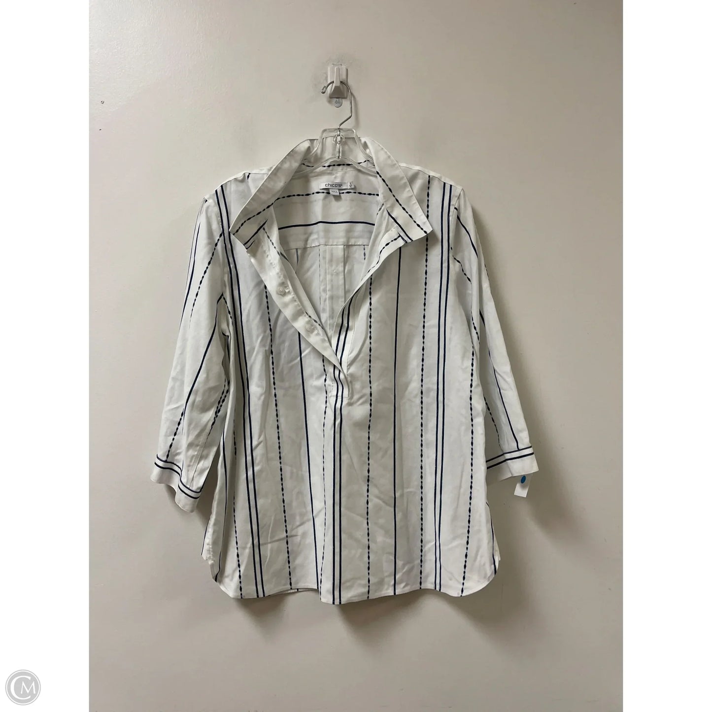 Top Long Sleeve By Chicos In White, Size: L