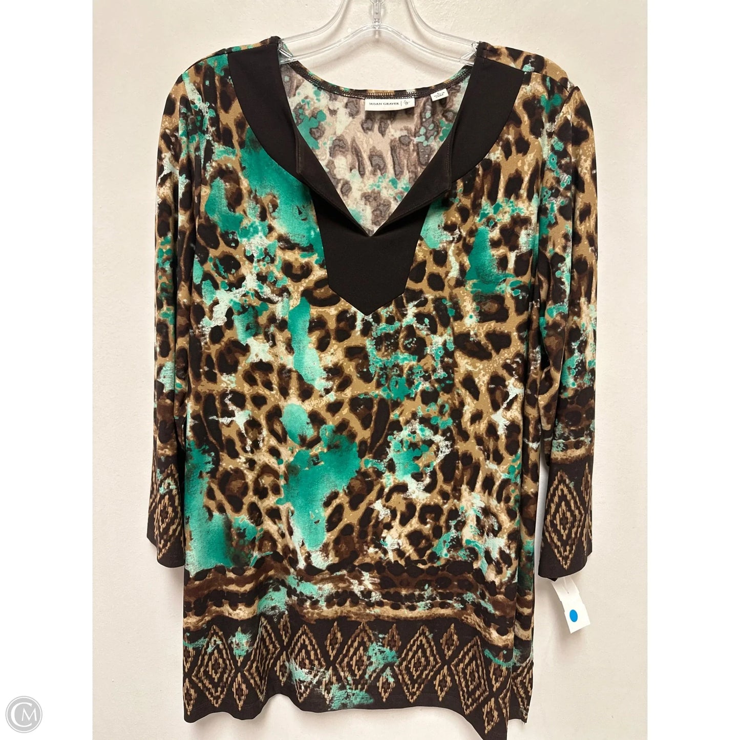 Top Long Sleeve By Susan Graver In Brown, Size: L