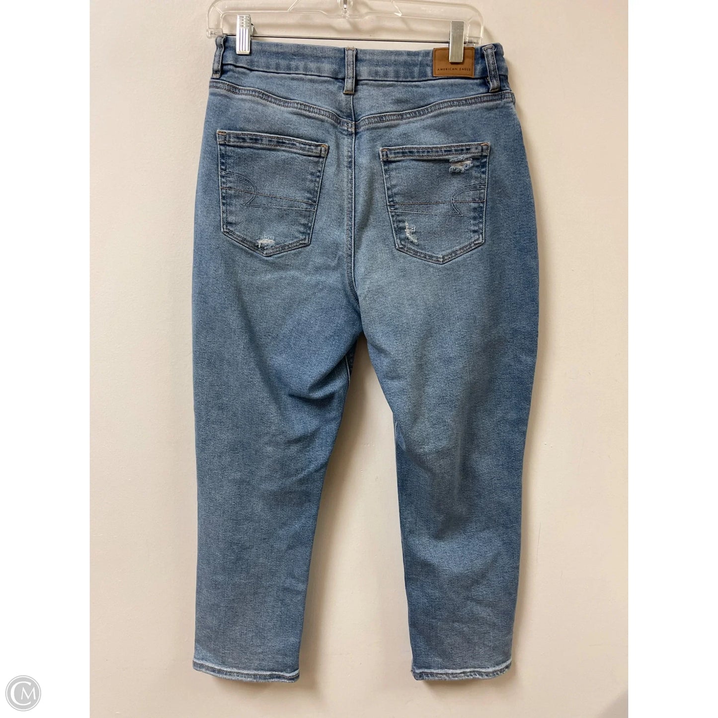 Jeans Straight By American Eagle In Blue Denim, Size: 8