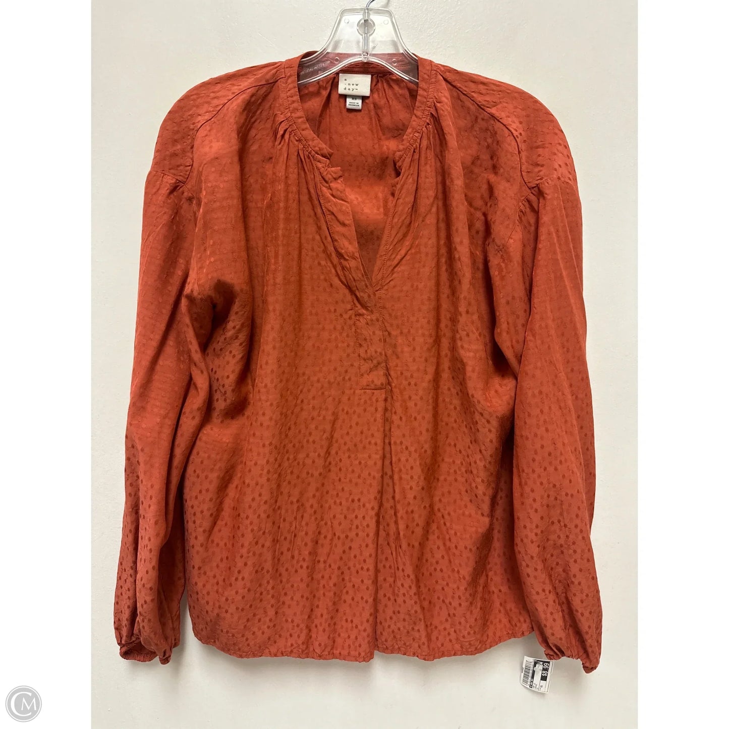 Top Long Sleeve By A New Day In Orange, Size: Xs