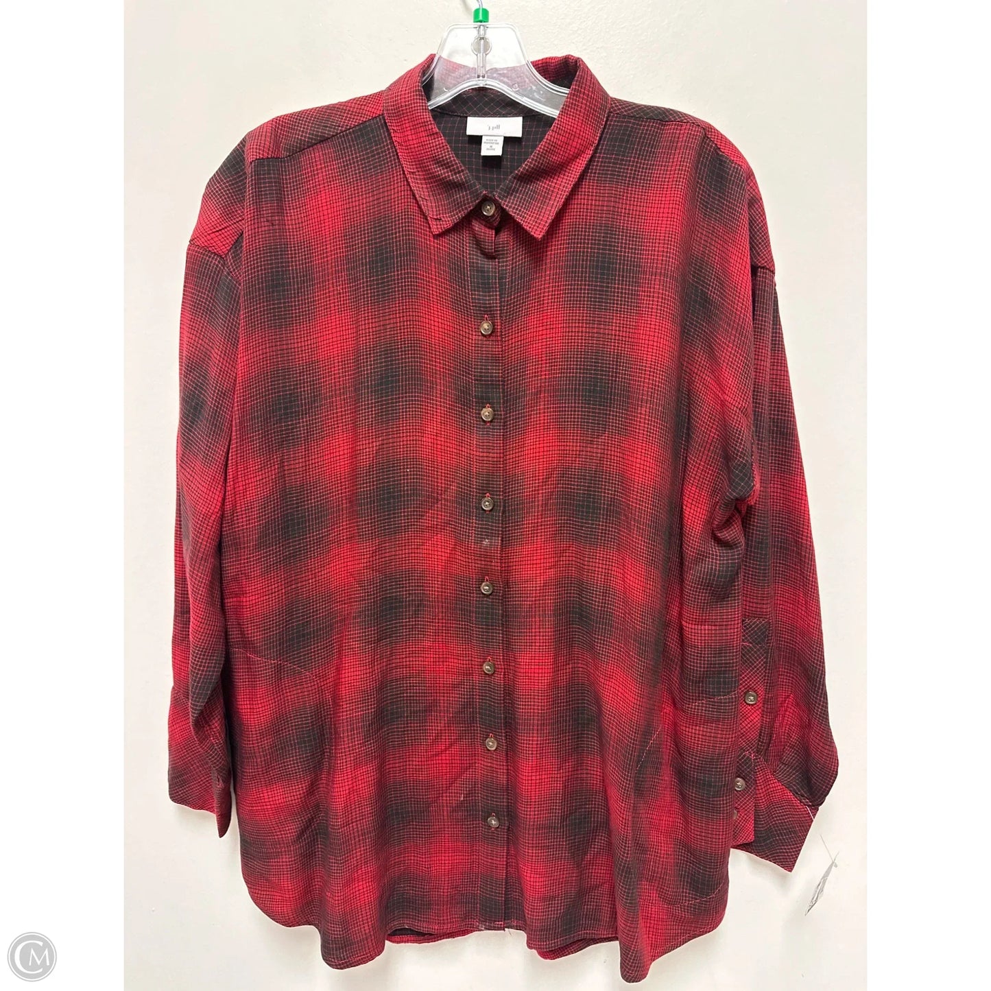 Blouse Long Sleeve By J. Jill In Red, Size: M