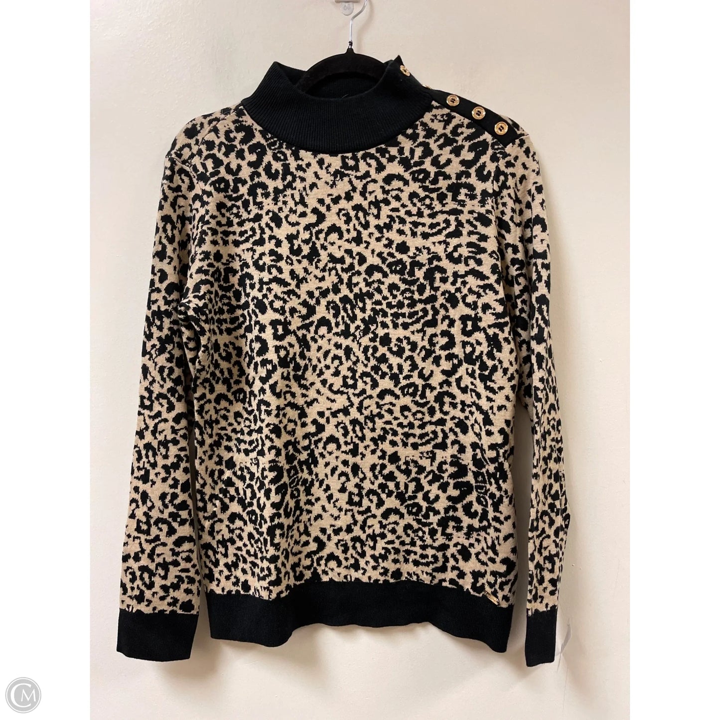 Sweater By Calvin Klein In Animal Print, Size: S