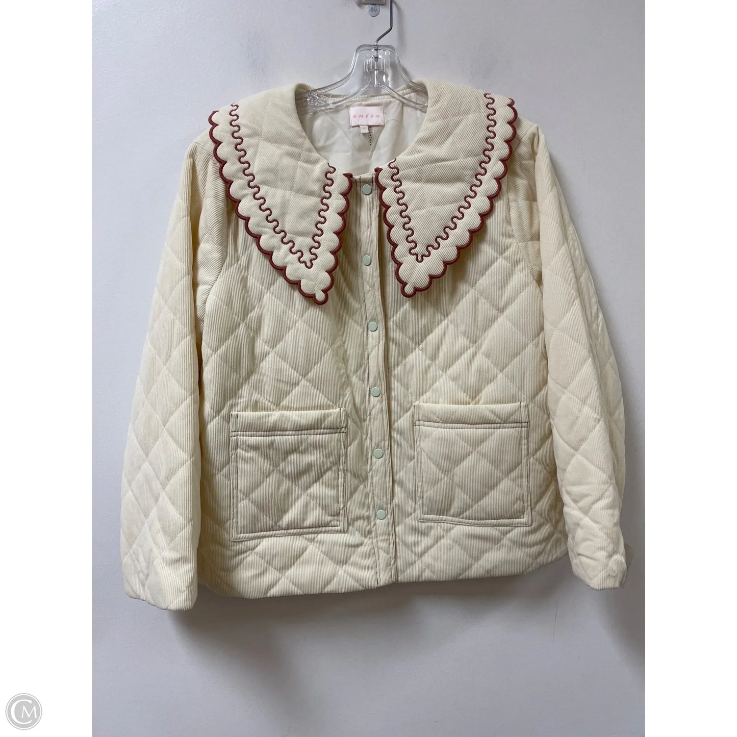 Jacket Puffer & Quilted By Entro In Cream, Size: S