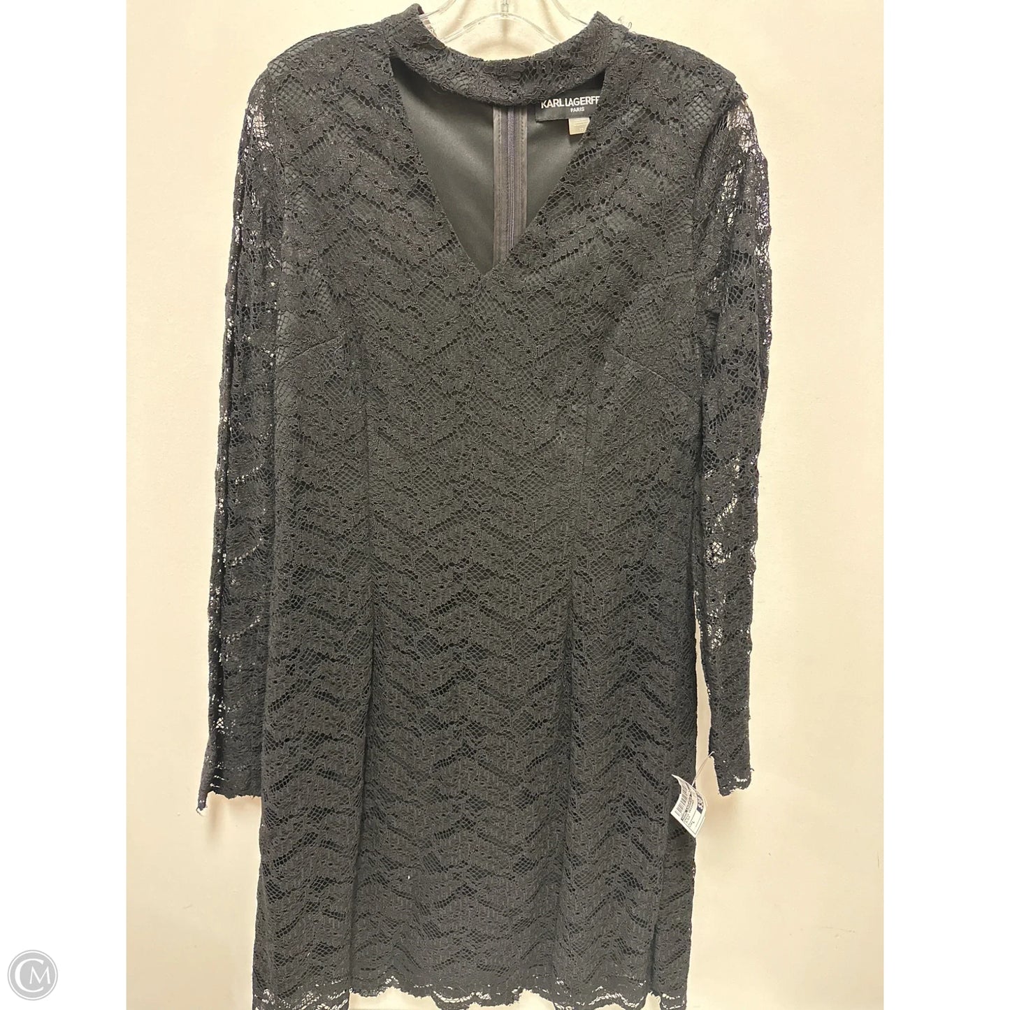 Dress Designer By Karl Lagerfeld In Black, Size: L