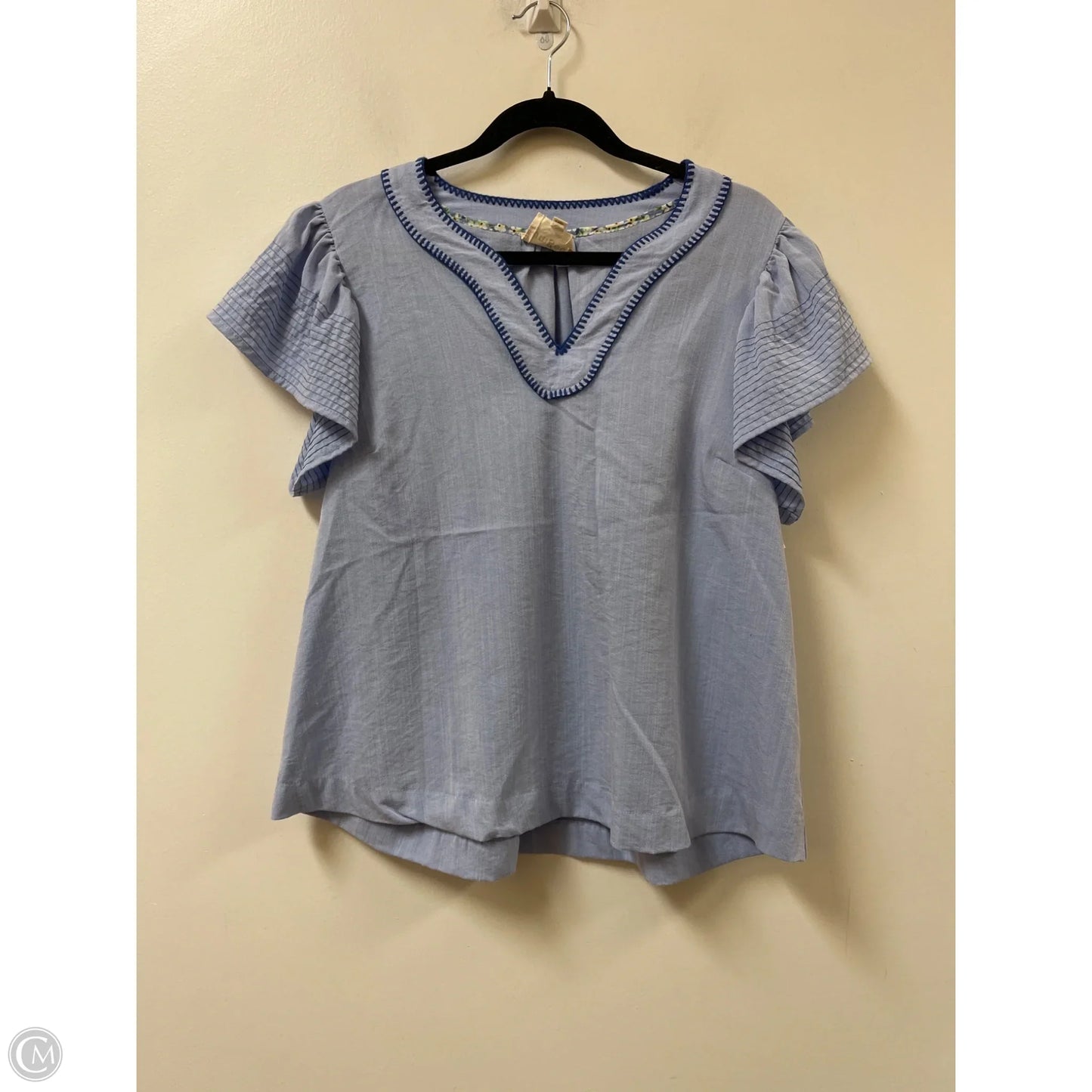 Top Short Sleeve By Umgee In Blue, Size: M