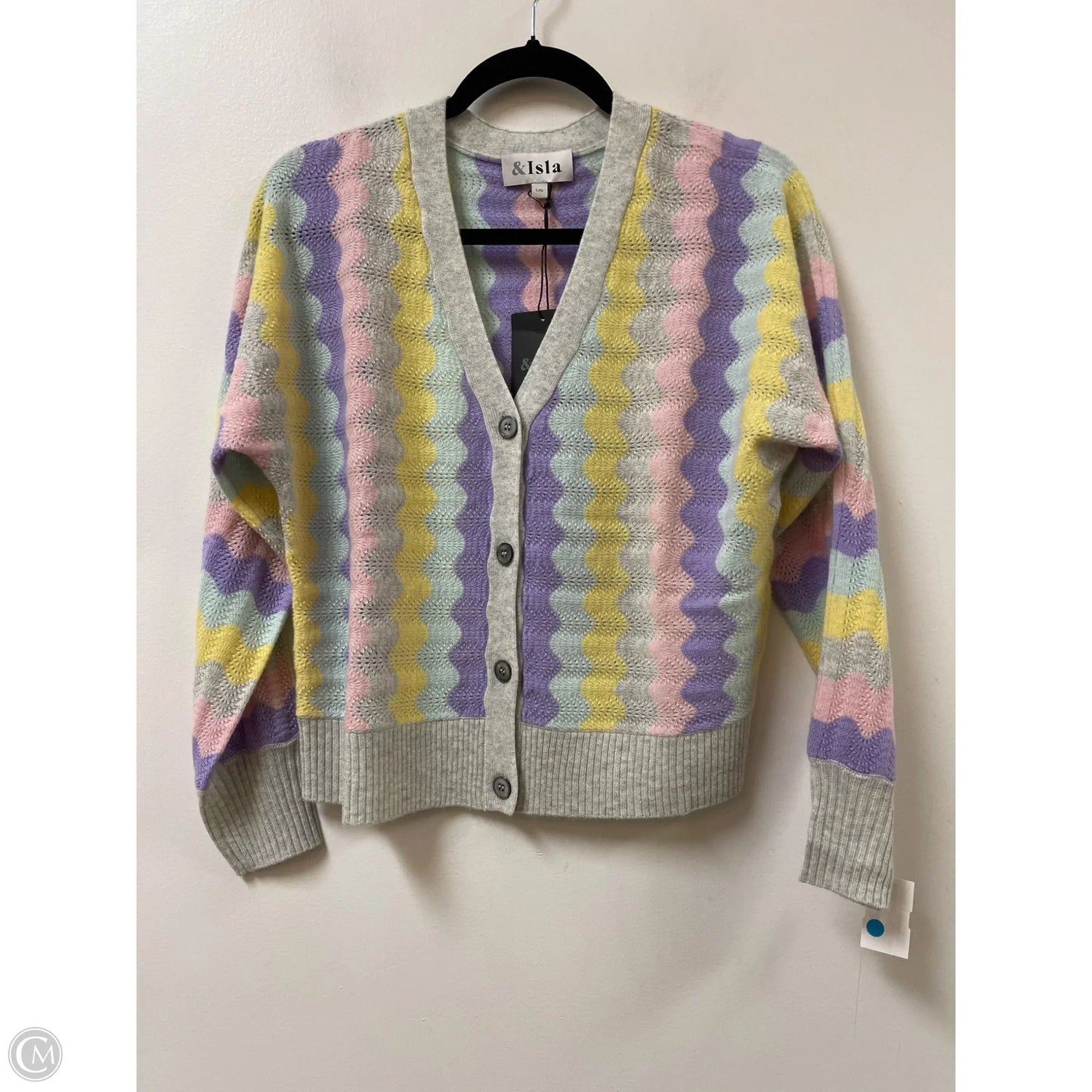 Sweater Cardigan By Clothes Mentor In Multi-colored, Size: L