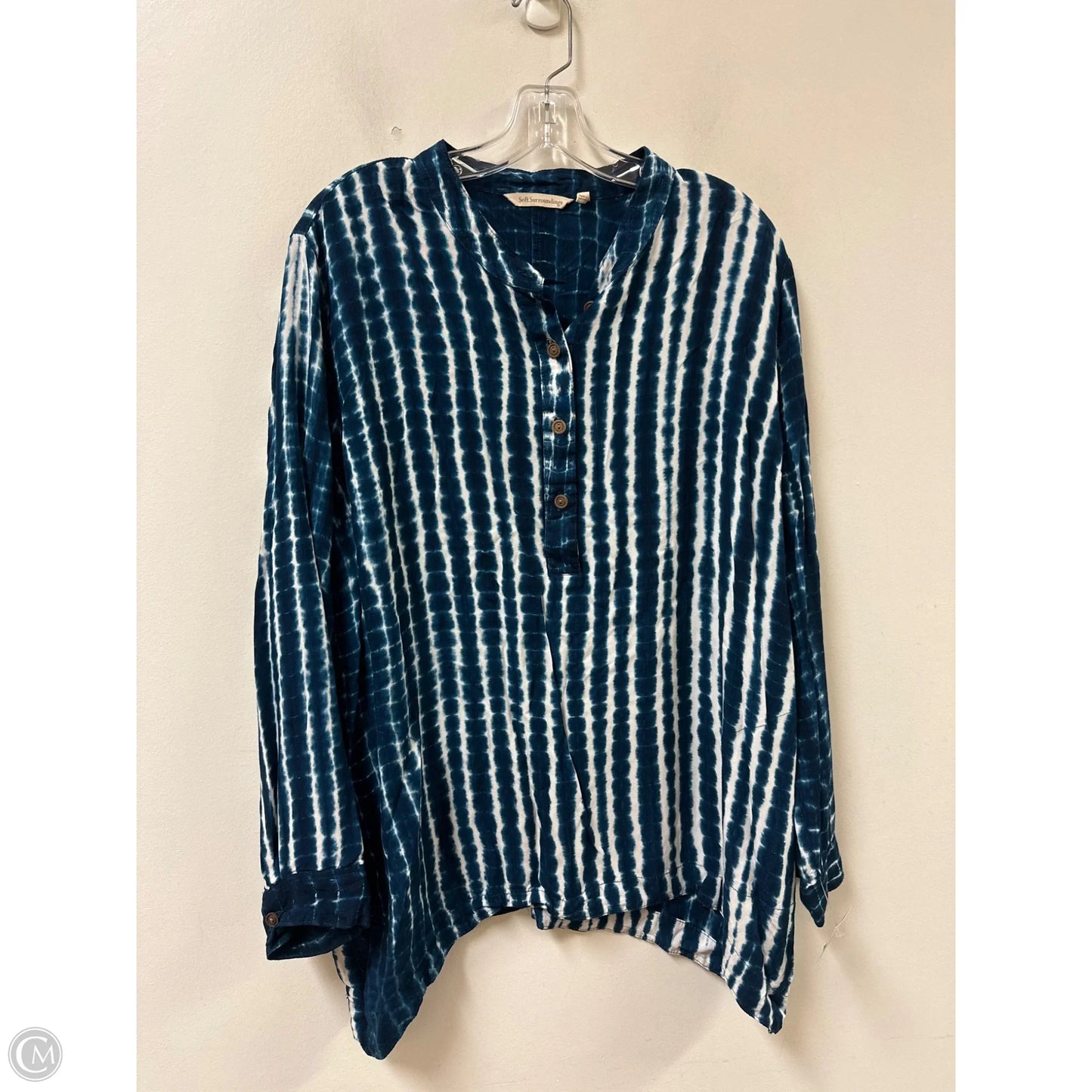 Top Long Sleeve By Soft Surroundings In Blue, Size: Xl