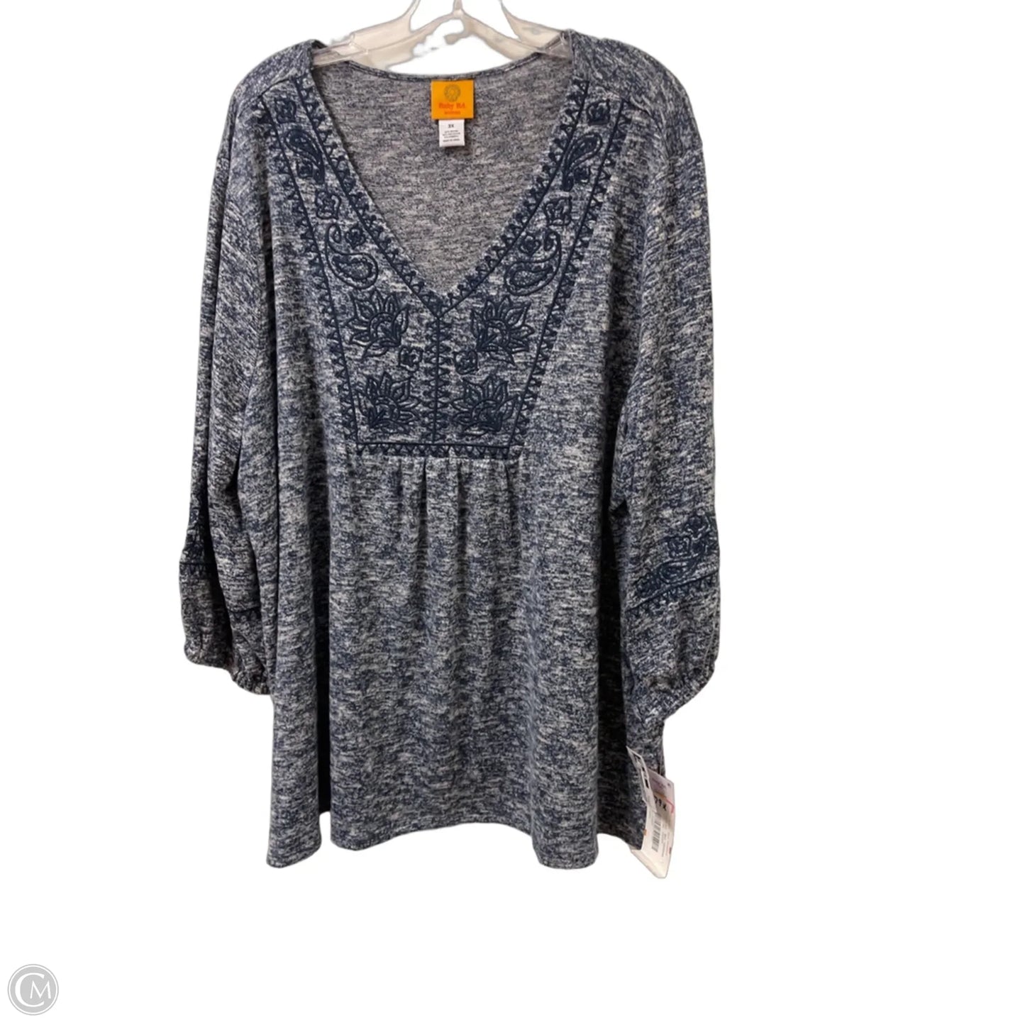 Top Long Sleeve By Ruby Rd In Blue, Size: 3x