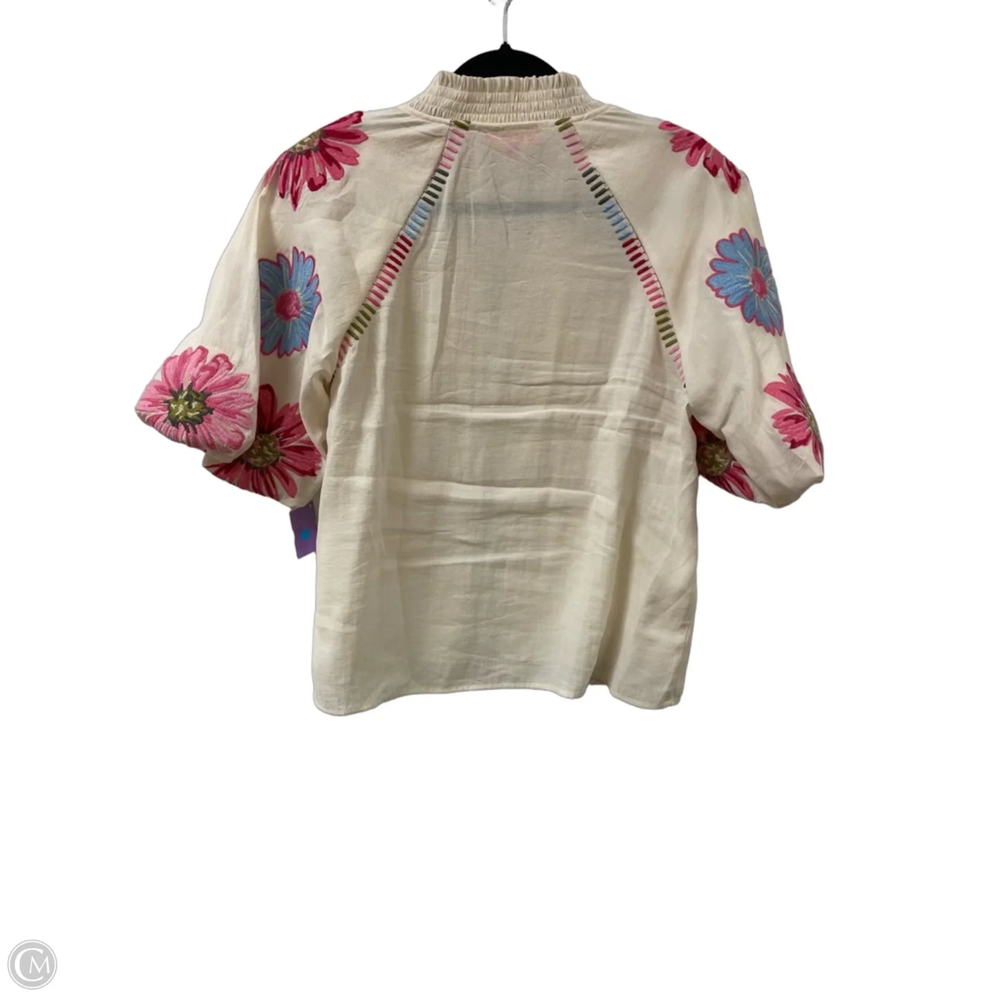 Top Short Sleeve By Thml In Cream, Size: M