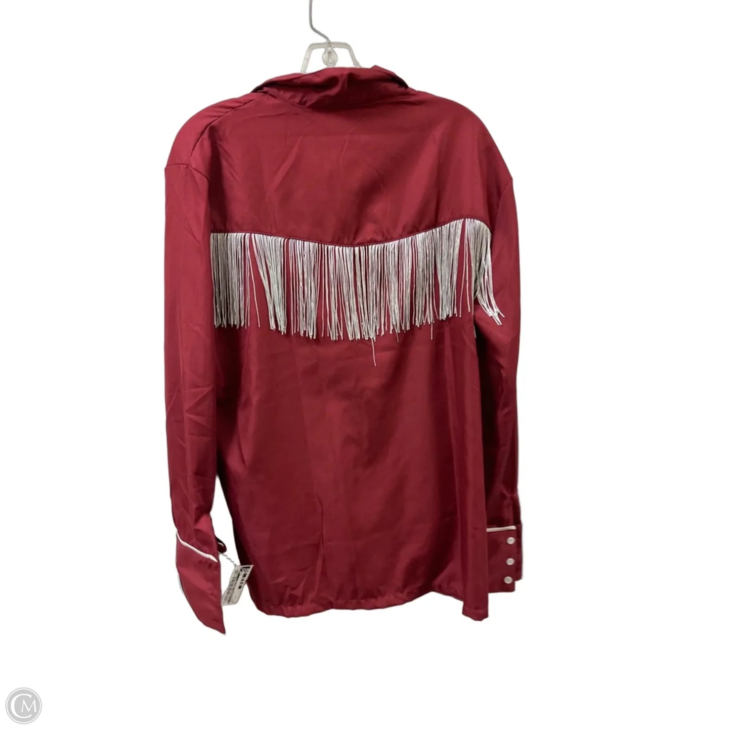 Blouse Long Sleeve By Clothes Mentor In Red, Size: M