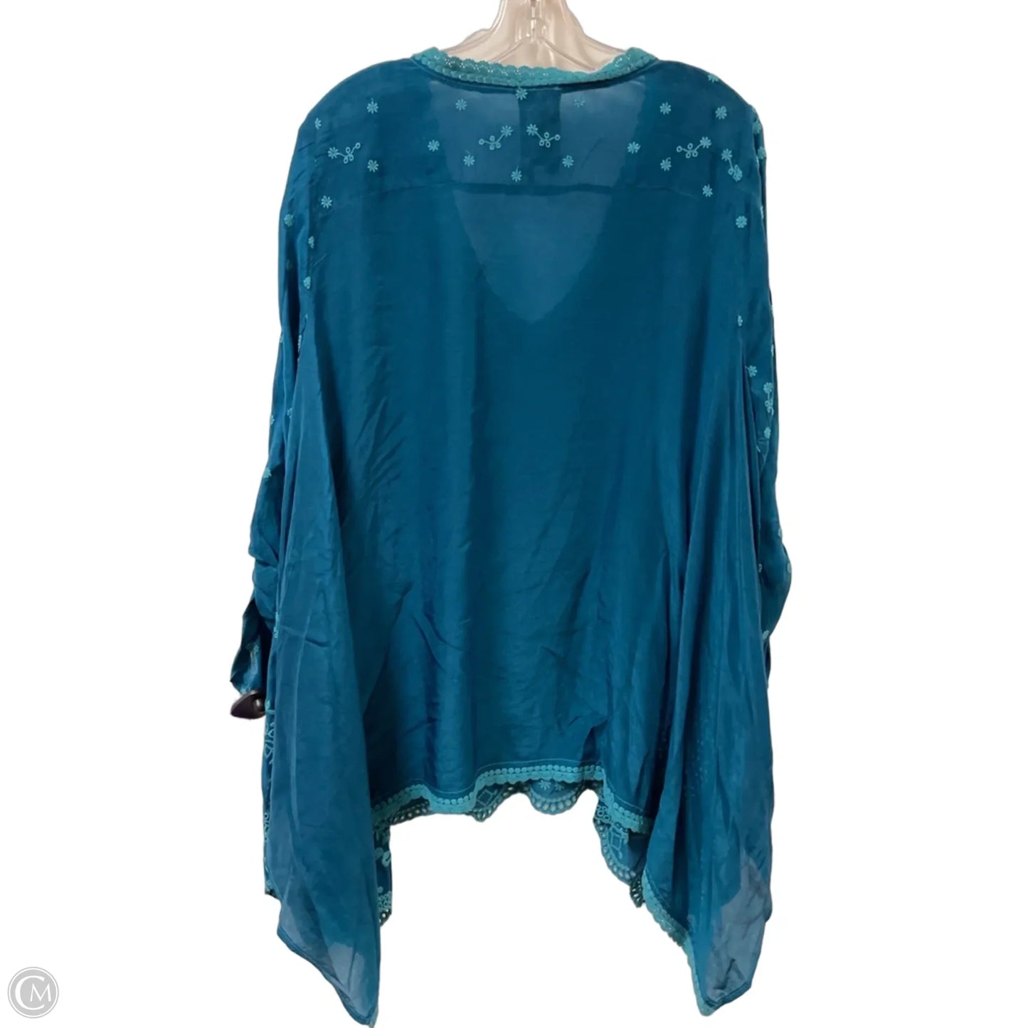Tunic Designer By Johnny Was In Blue, Size: L