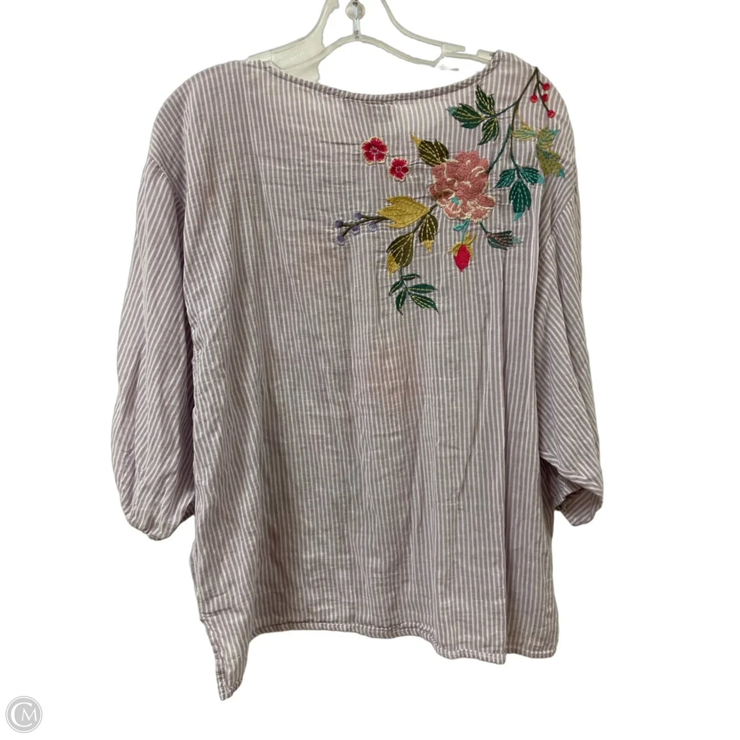 Top Short Sleeve Designer By Johnny Was In Purple, Size: M