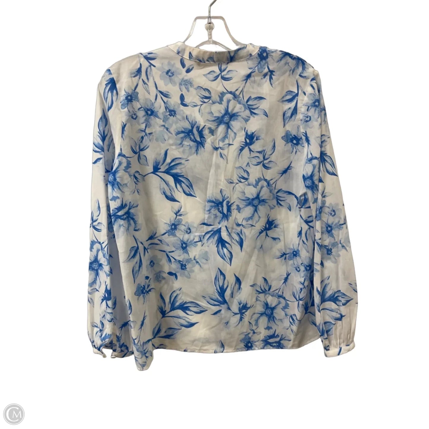 Blouse Long Sleeve By Zara In Blue, Size: Xs