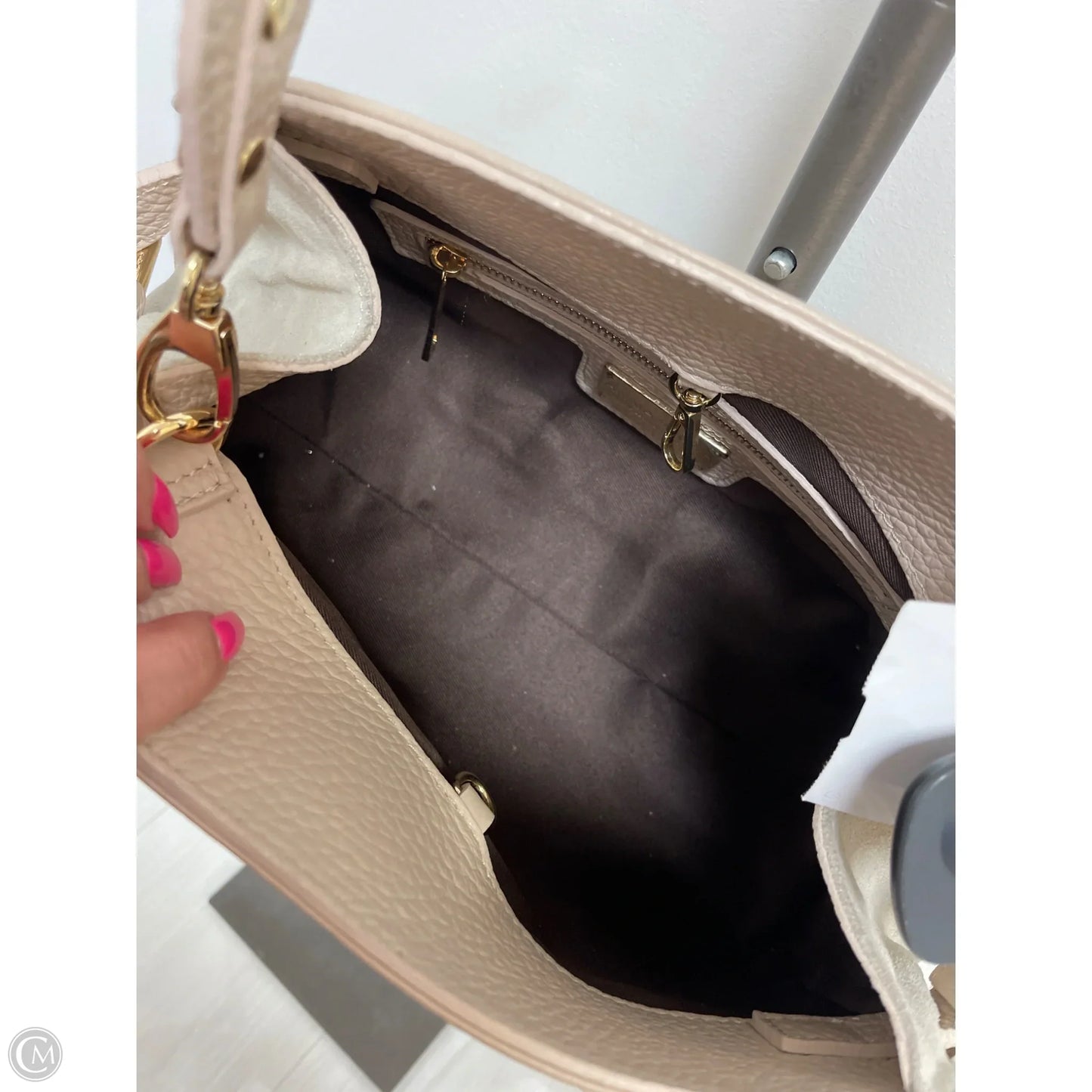 Handbag Leather By Cma, Size: Large
