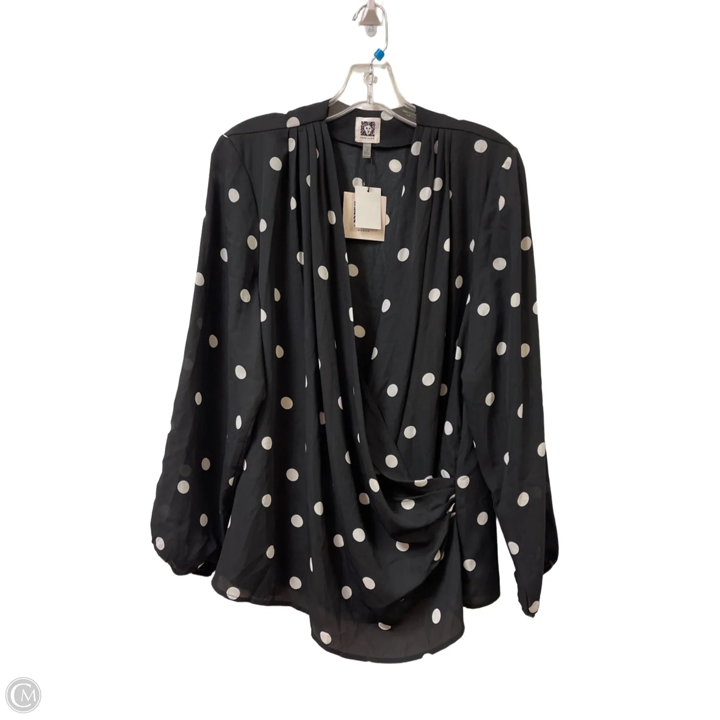 Top Long Sleeve By Anne Klein In Black, Size: 1x