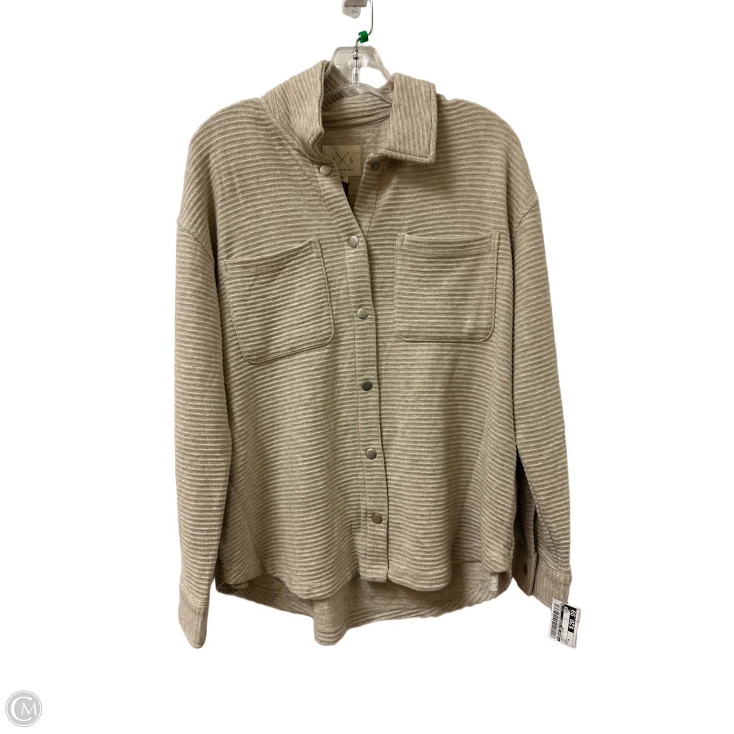 Jacket Shirt By Thread And Supply In Tan, Size: M