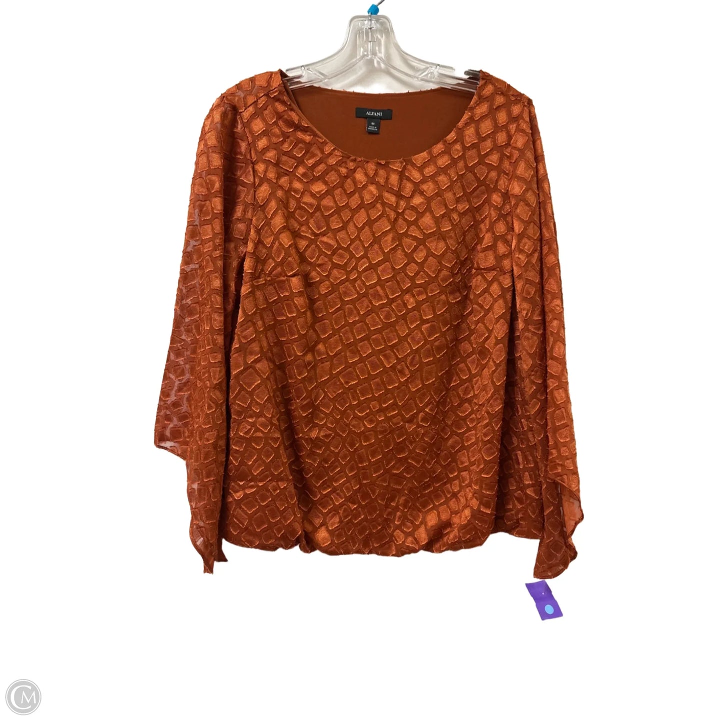 Top Long Sleeve By Alfani In Orange, Size: Xl