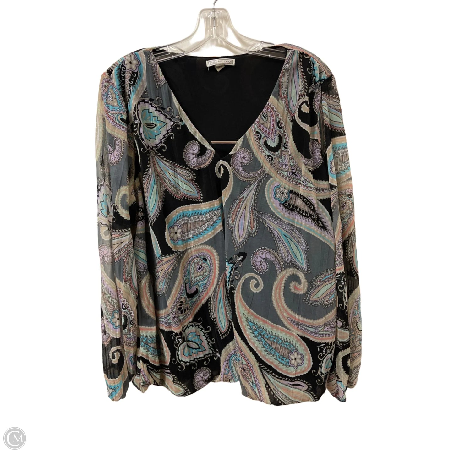 Top Long Sleeve By Dana Buchman In Black, Size: Xl