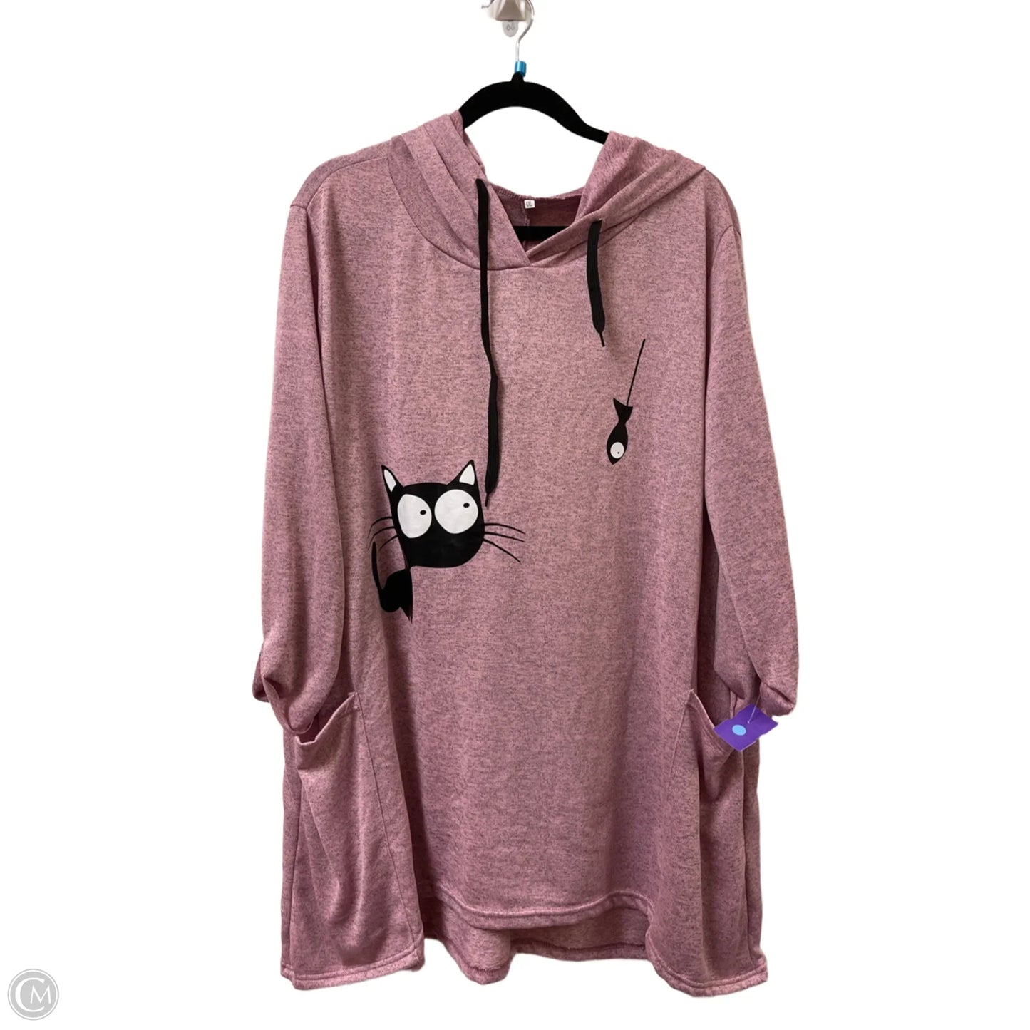 Sweatshirt Hoodie By Clothes Mentor In Pink, Size: 4x