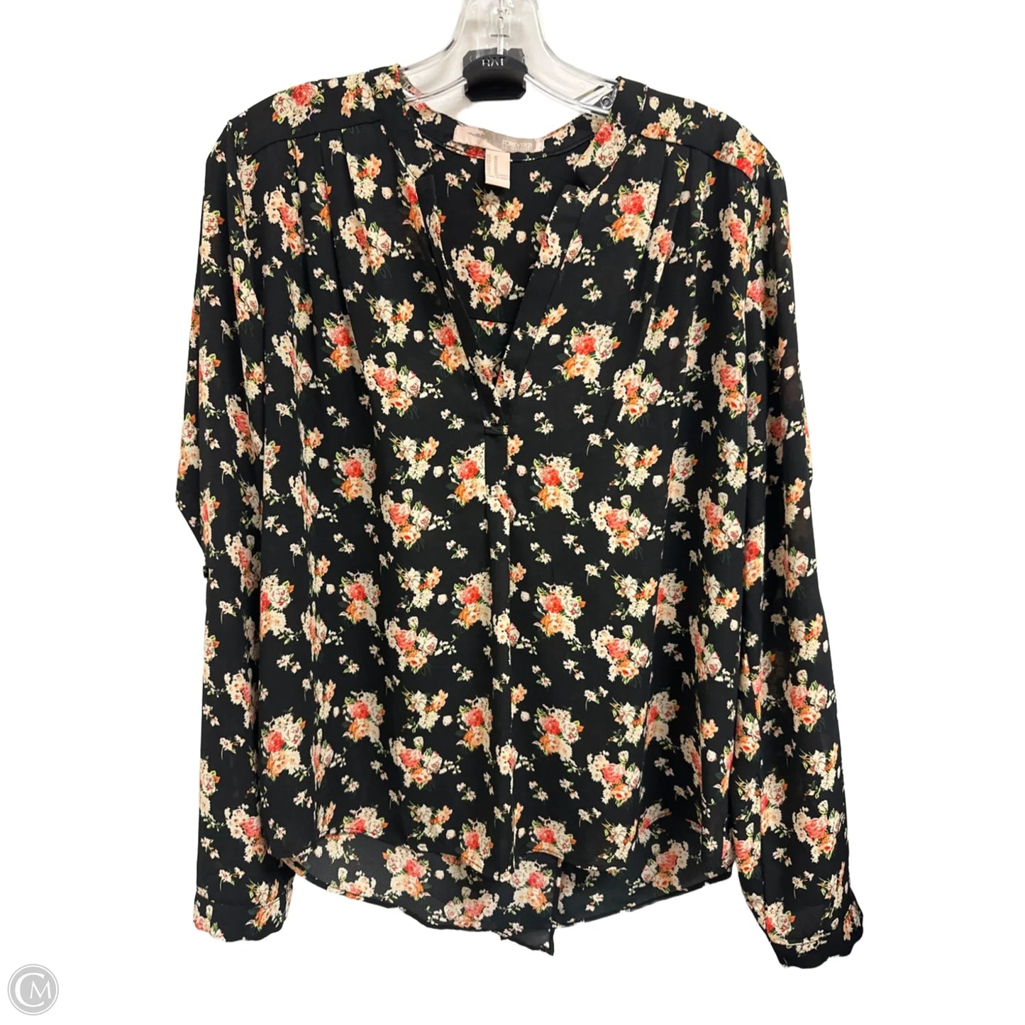 Top Long Sleeve By Forever 21 In Black, Size: M